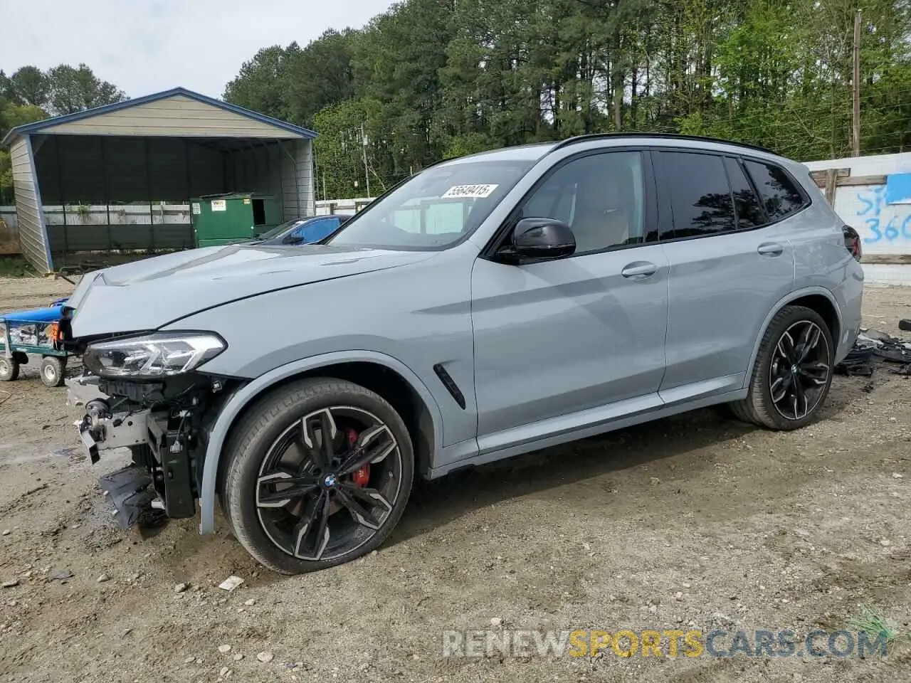 1 Photograph of a damaged car 5UX83DP09N9J74884 BMW X3 M40I 2022