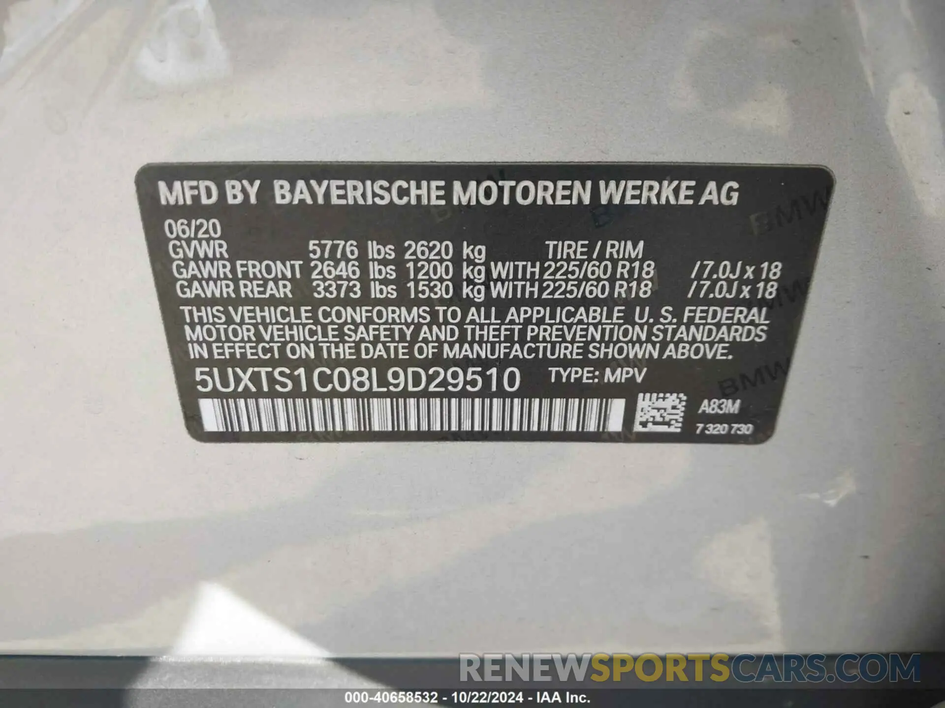9 Фотография поврежденного автомобиля 5UXTS1C08L9D29510 BMW X3 PHEV 2020
