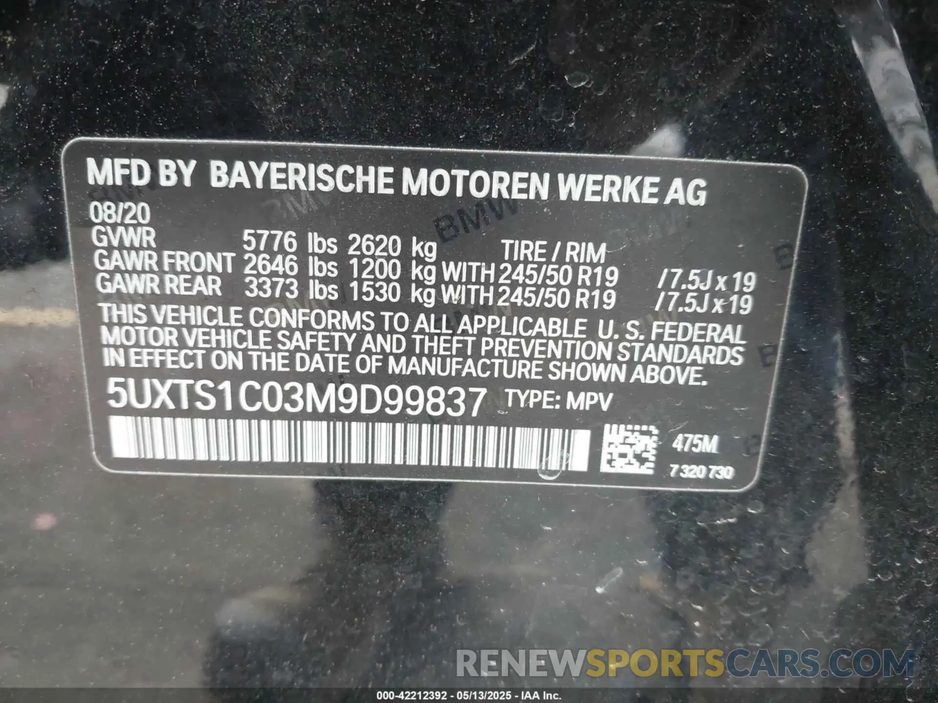 9 Photograph of a damaged car 5UXTS1C03M9D99837 BMW X3 PHEV 2021