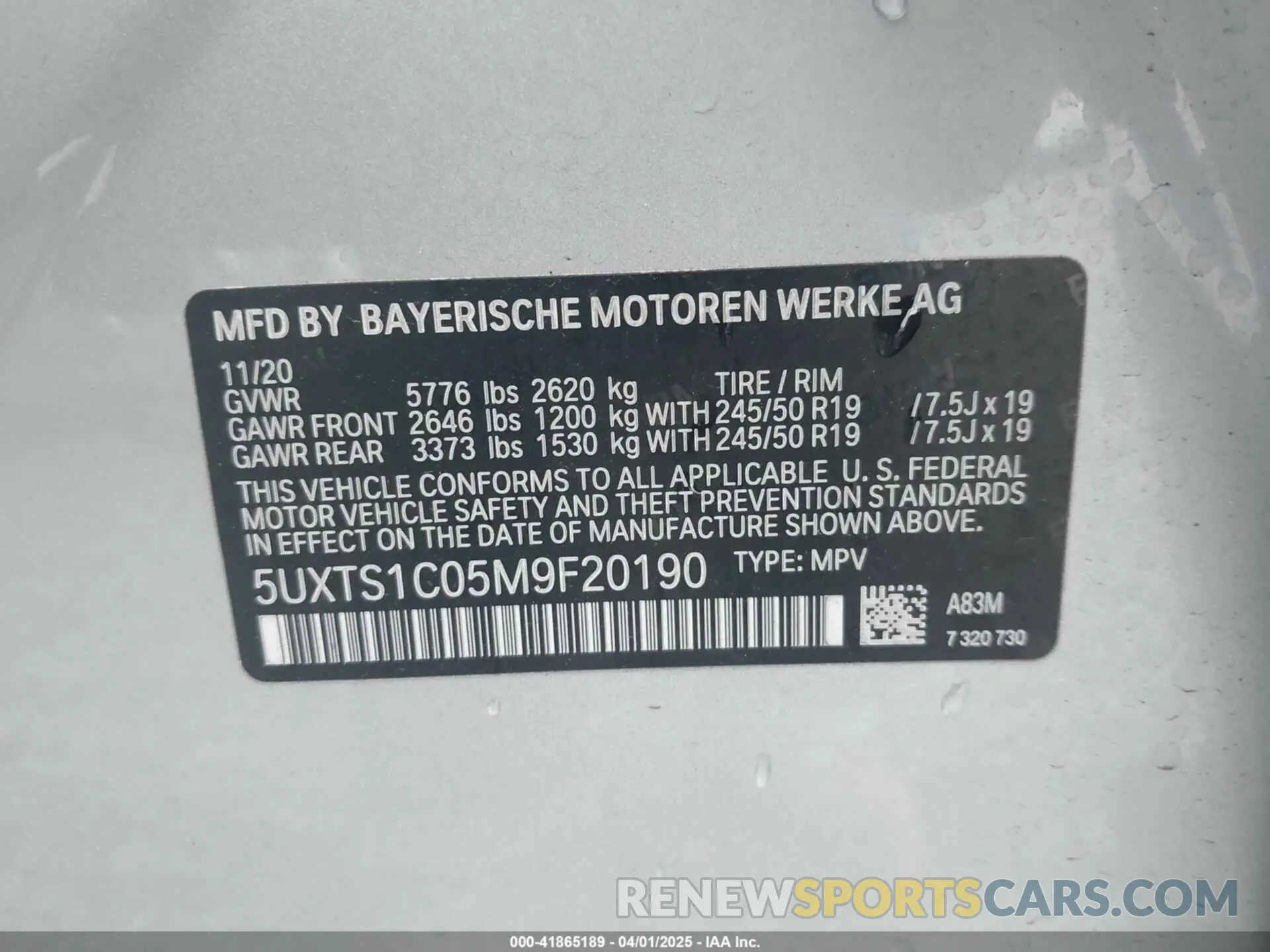 9 Фотография поврежденного автомобиля 5UXTS1C05M9F20190 BMW X3 PHEV 2021