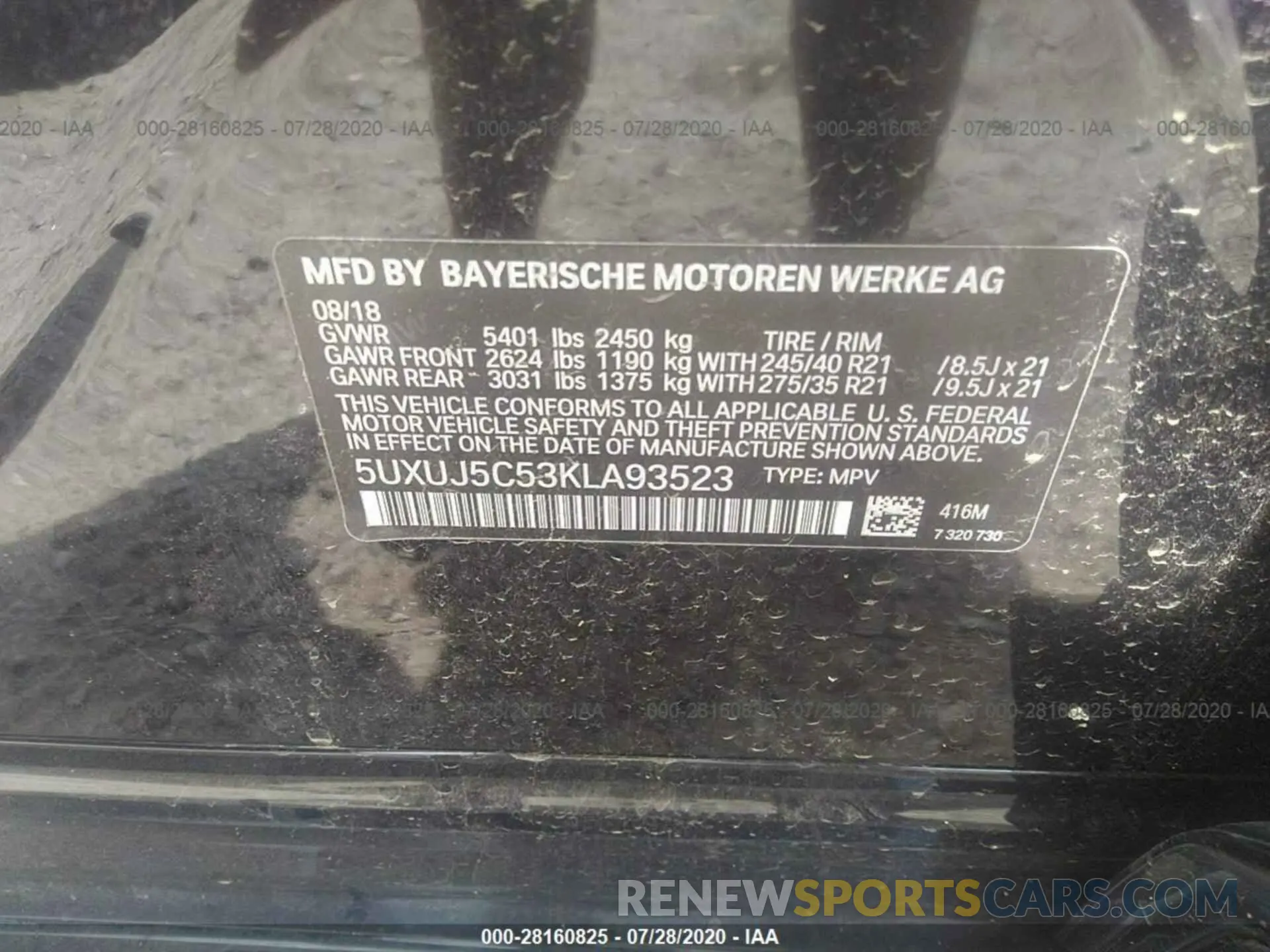 9 Photograph of a damaged car 5UXUJ5C53KLA93523 BMW X4 2019