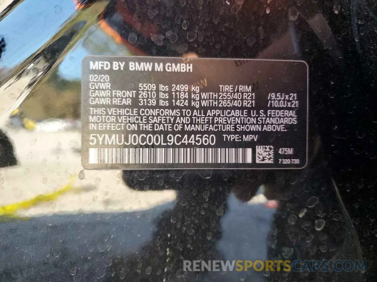 13 Photograph of a damaged car 5YMUJ0C00L9C44560 BMW X4 2020
