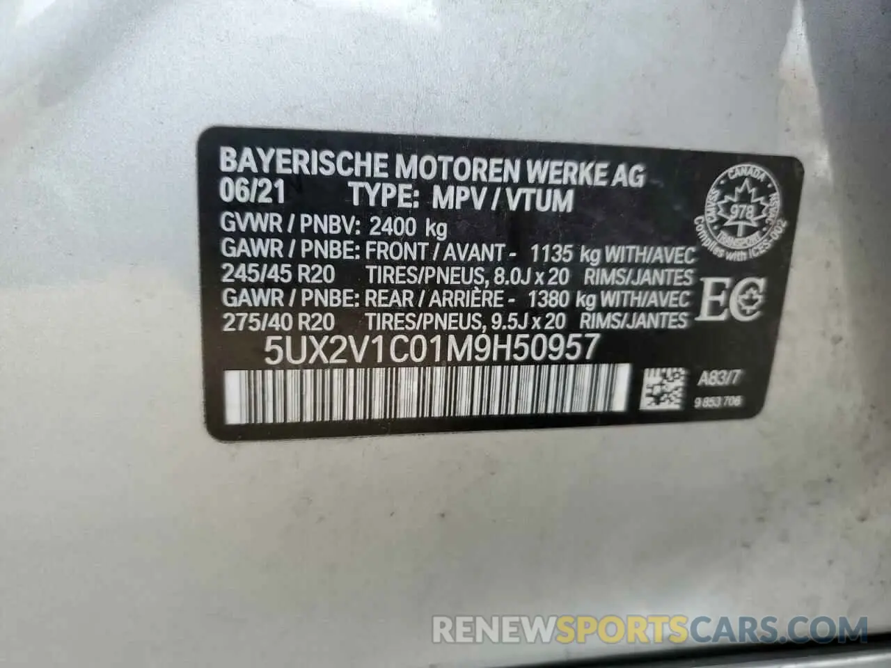 14 Фотография поврежденного автомобиля 5UX2V1C01M9H50957 BMW X4 2021