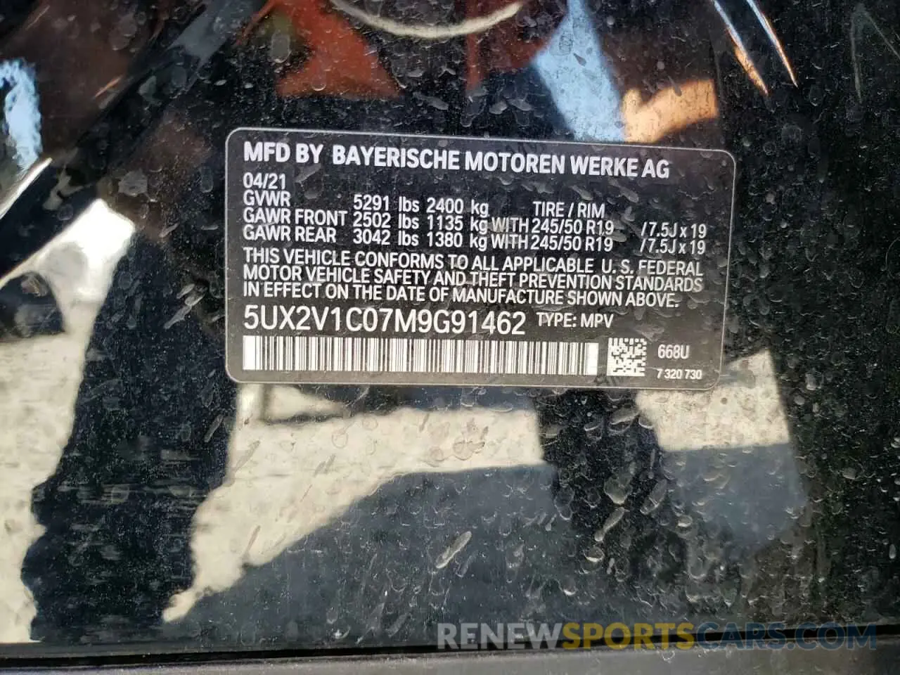 15 Фотография поврежденного автомобиля 5UX2V1C07M9G91462 BMW X4 2021