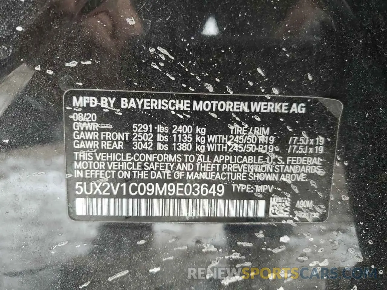13 Photograph of a damaged car 5UX2V1C09M9E03649 BMW X4 2021
