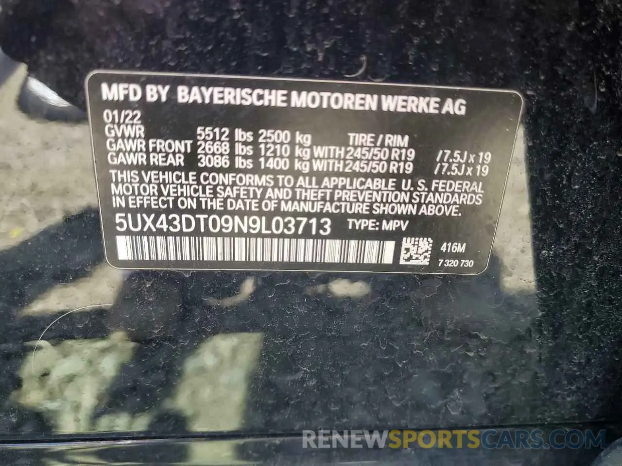 13 Фотография поврежденного автомобиля 5UX43DT09N9L03713 BMW X4 2022