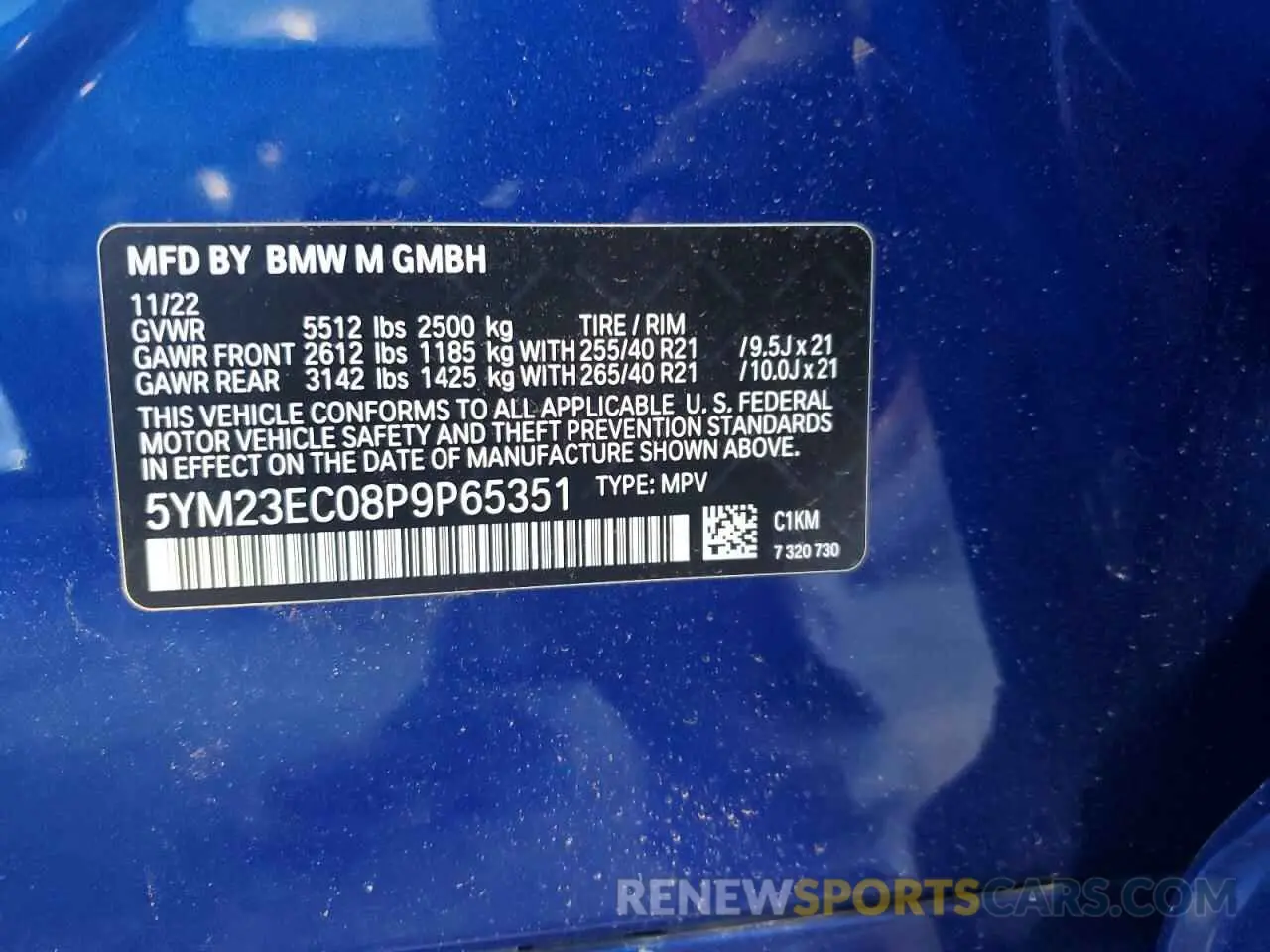 13 Фотография поврежденного автомобиля 5YM23EC08P9P65351 BMW X4 M 2023