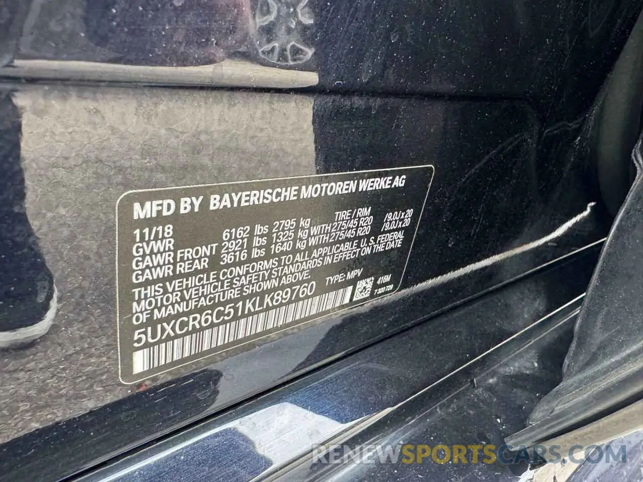 10 Photograph of a damaged car 5UXCR6C51KLK89760 BMW X5 2019