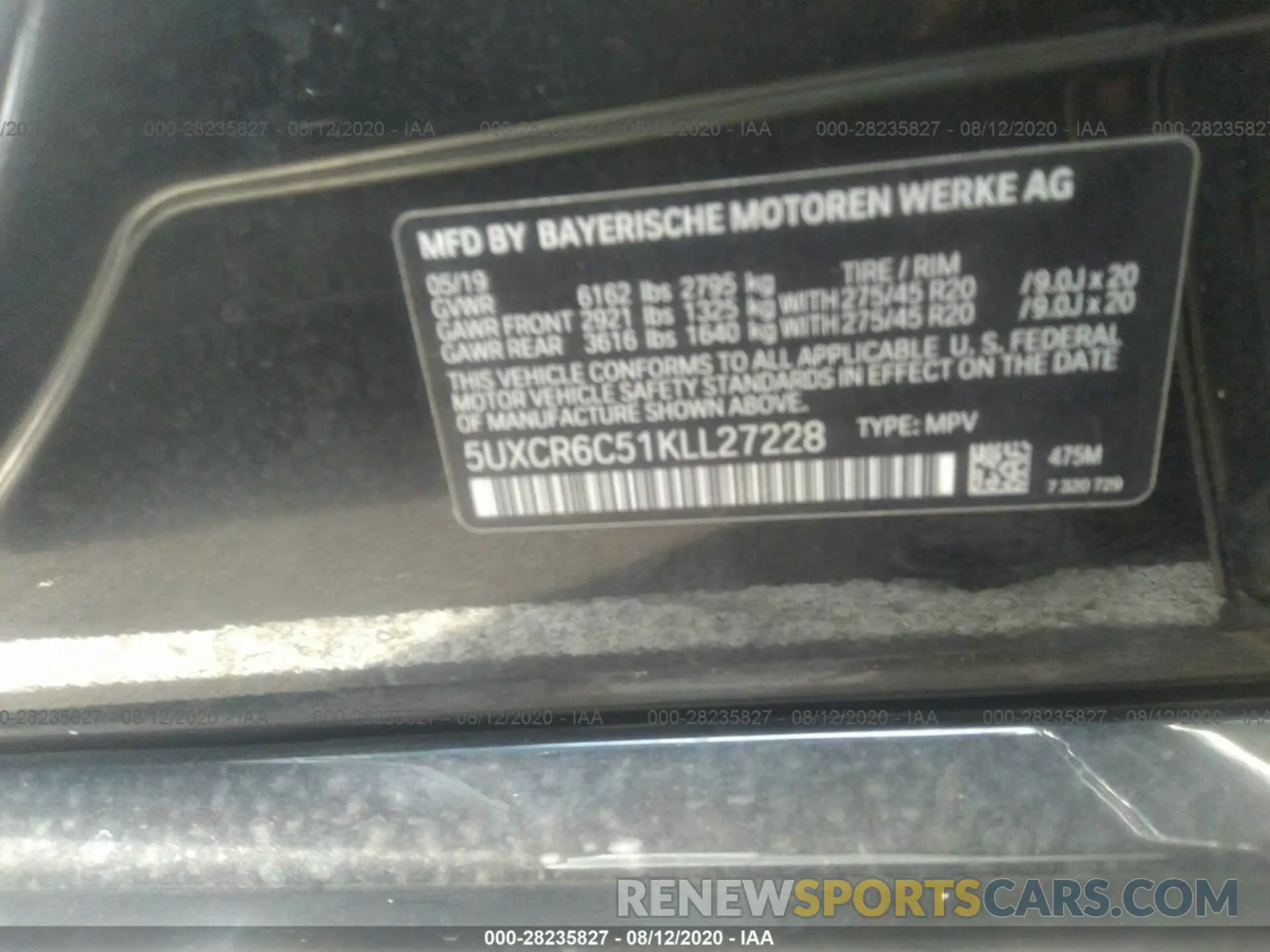 9 Photograph of a damaged car 5UXCR6C51KLL27228 BMW X5 2019