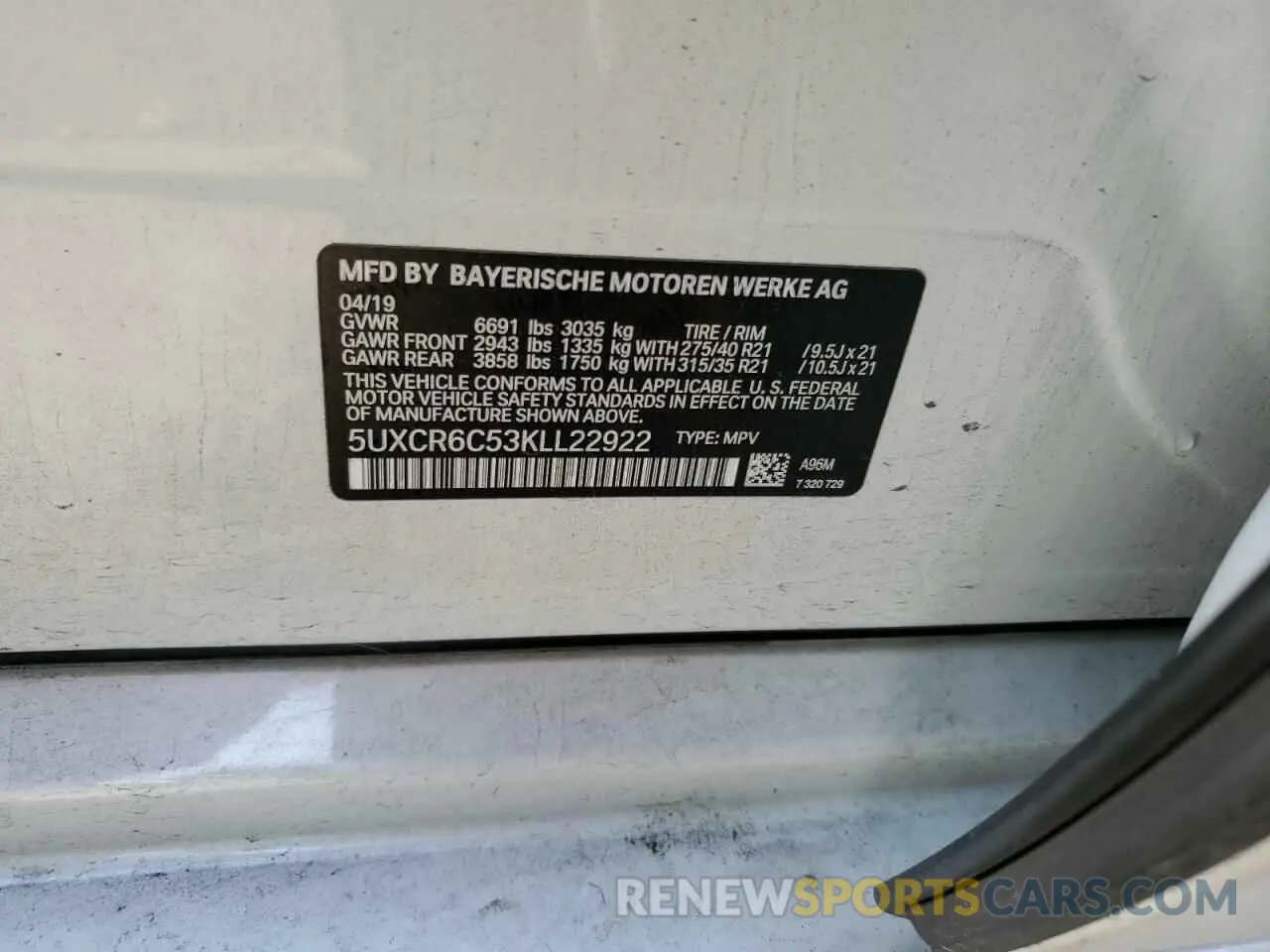 13 Photograph of a damaged car 5UXCR6C53KLL22922 BMW X5 2019