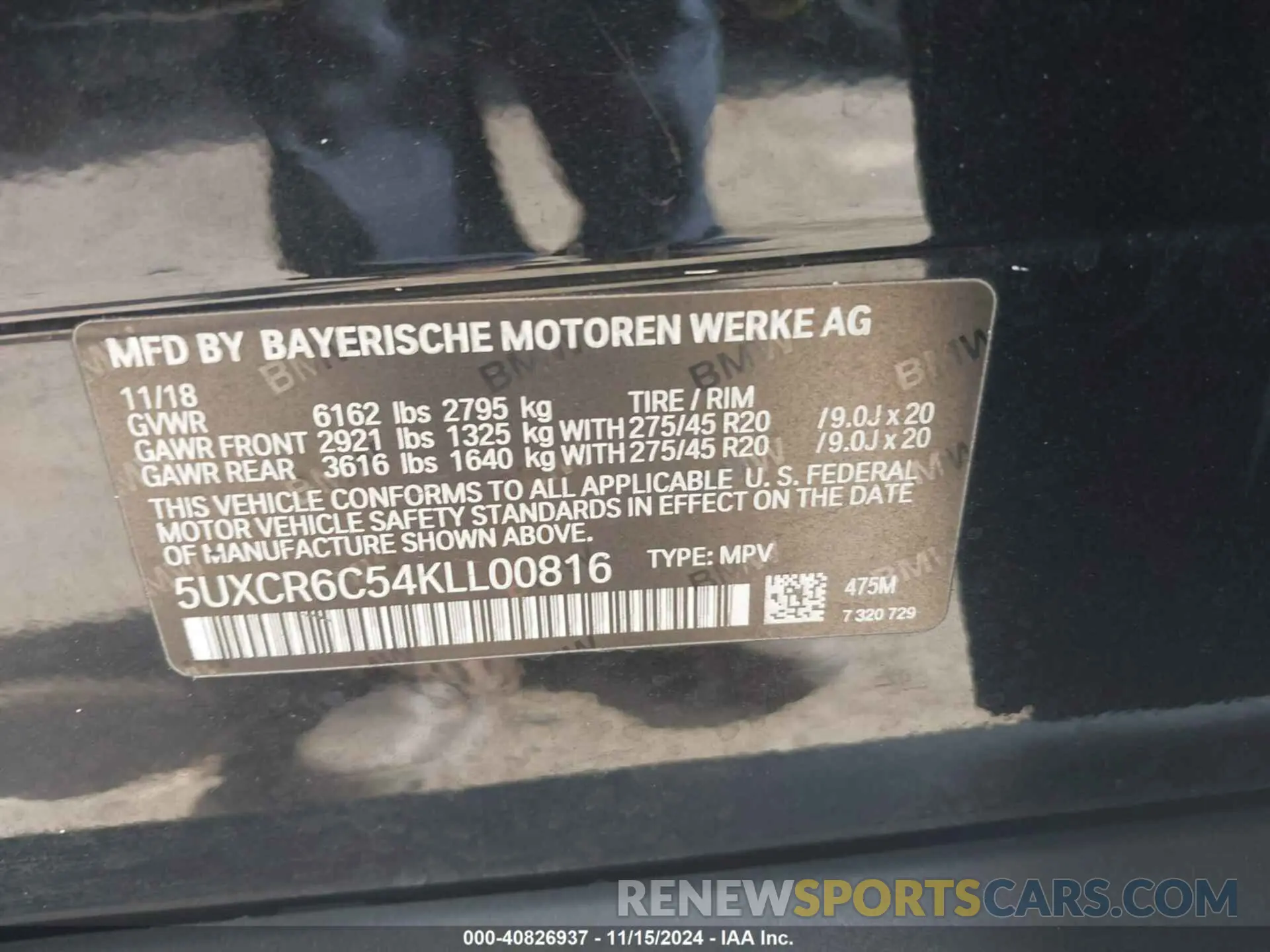 9 Фотография поврежденного автомобиля 5UXCR6C54KLL00816 BMW X5 2019