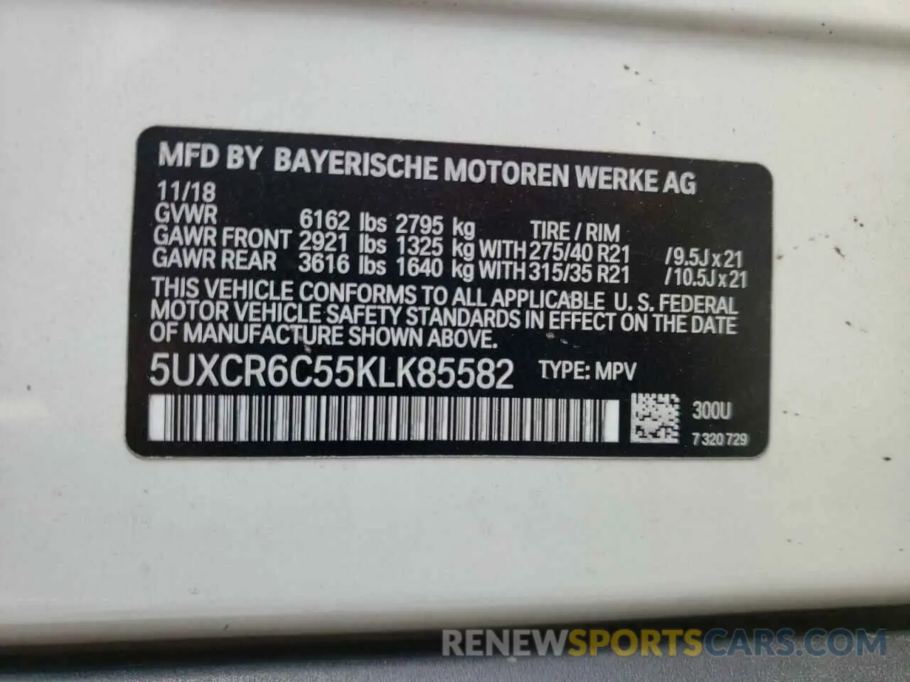 10 Фотография поврежденного автомобиля 5UXCR6C55KLK85582 BMW X5 2019