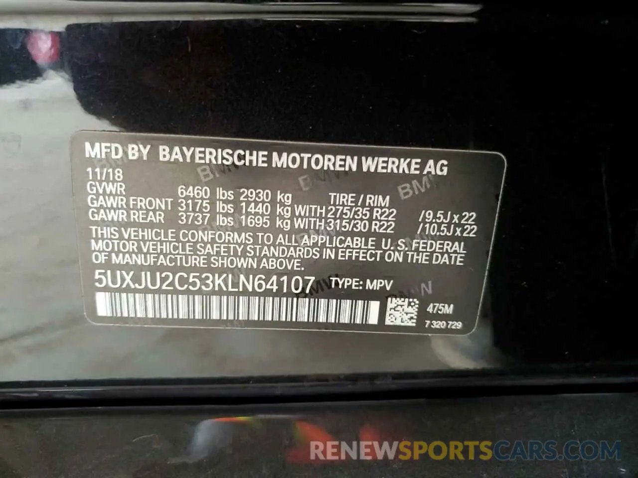 13 Photograph of a damaged car 5UXJU2C53KLN64107 BMW X5 2019