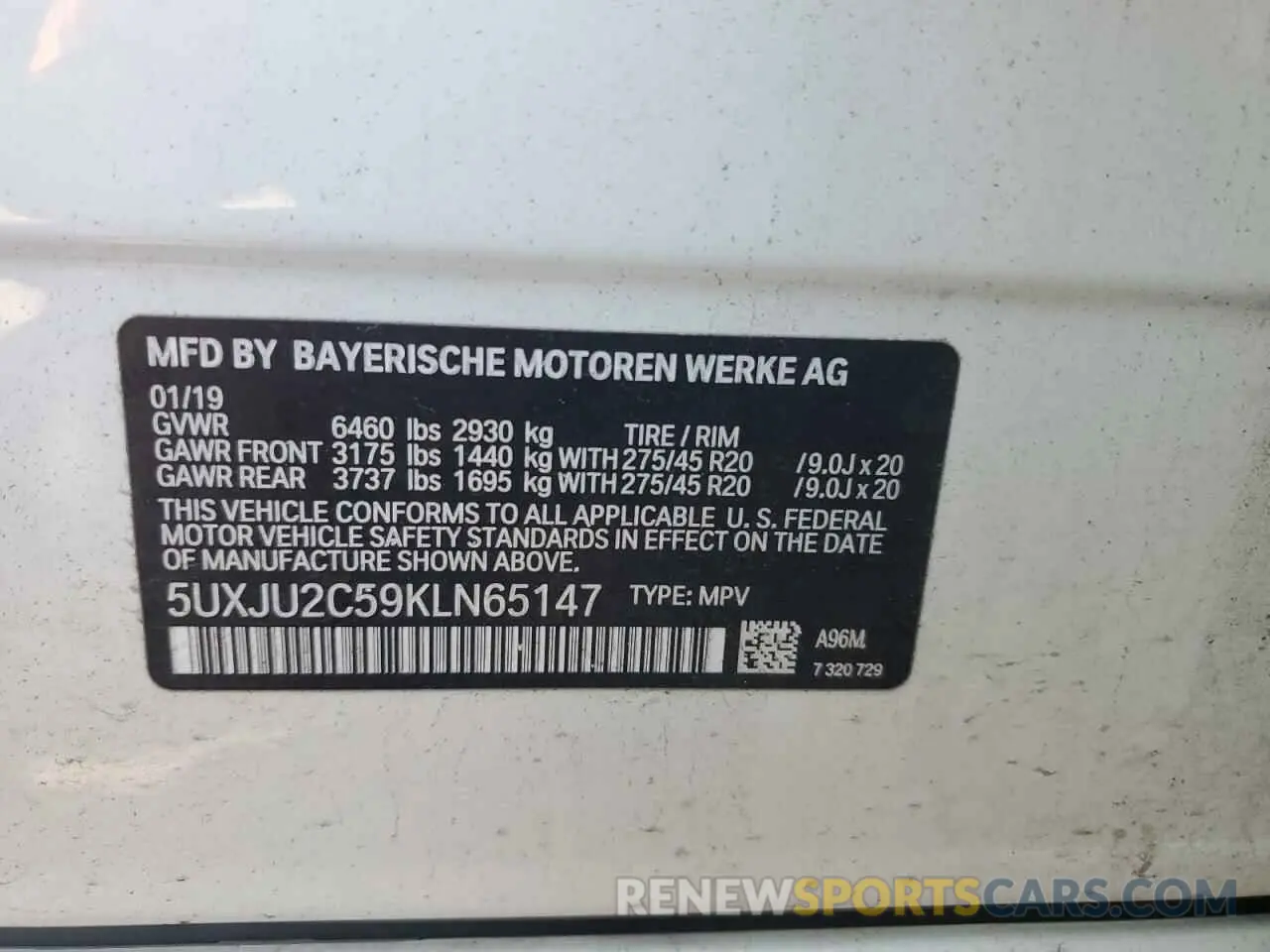 13 Фотография поврежденного автомобиля 5UXJU2C59KLN65147 BMW X5 2019