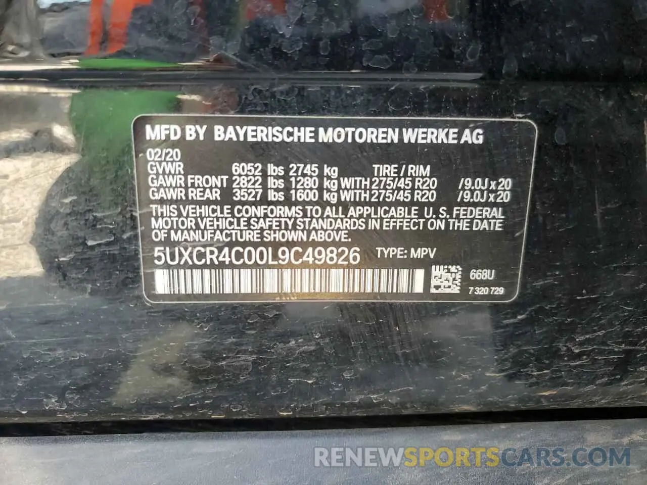 13 Photograph of a damaged car 5UXCR4C00L9C49826 BMW X5 2020