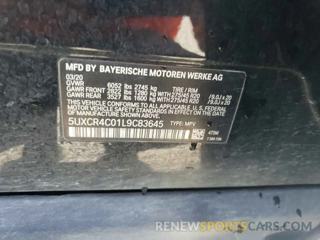 13 Фотография поврежденного автомобиля 5UXCR4C01L9C83645 BMW X5 2020