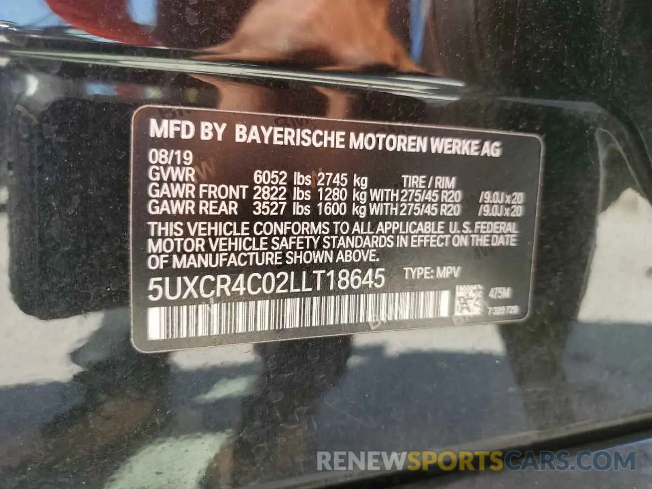 15 Photograph of a damaged car 5UXCR4C02LLT18645 BMW X5 2020