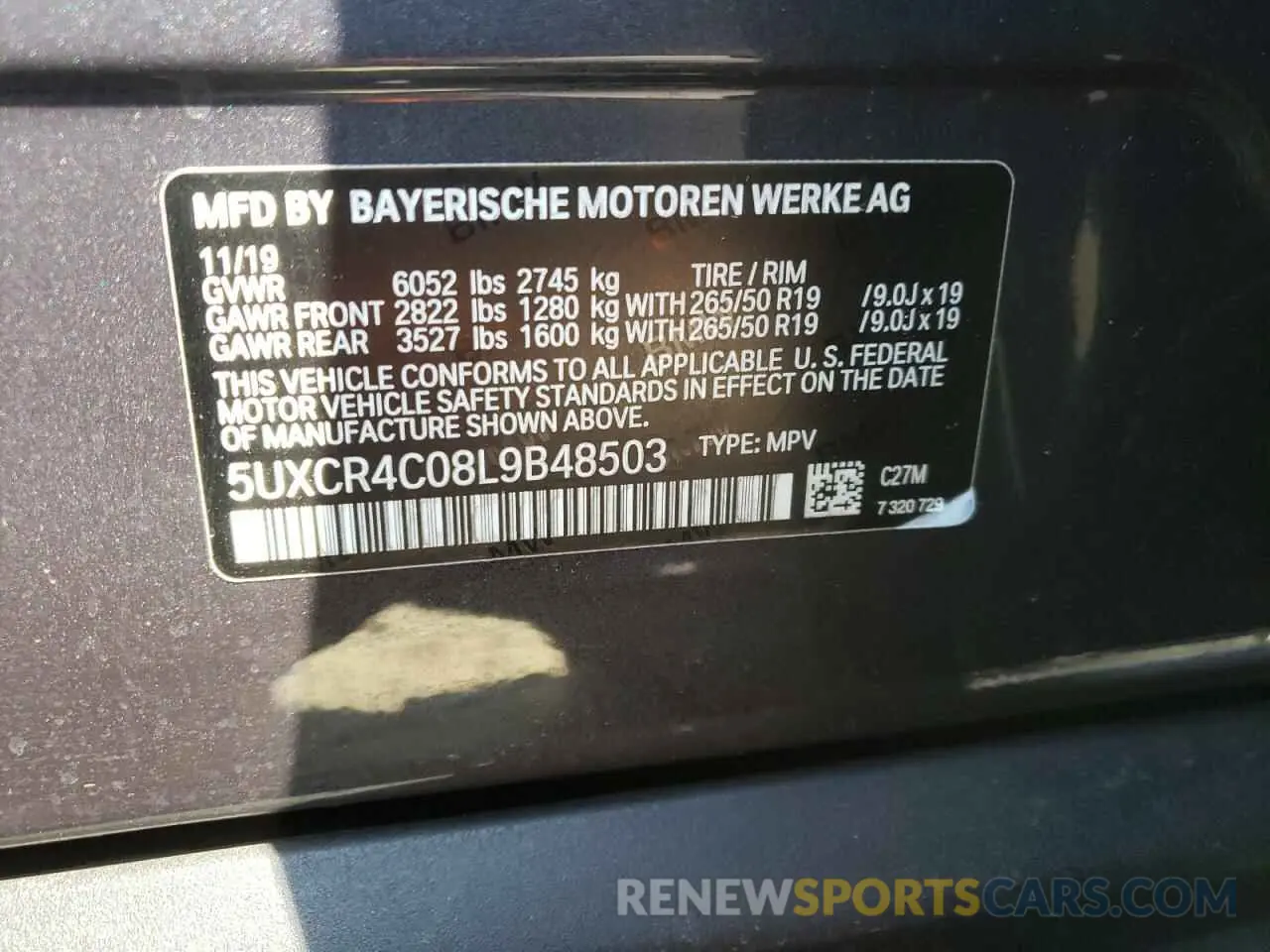 10 Фотография поврежденного автомобиля 5UXCR4C08L9B48503 BMW X5 2020