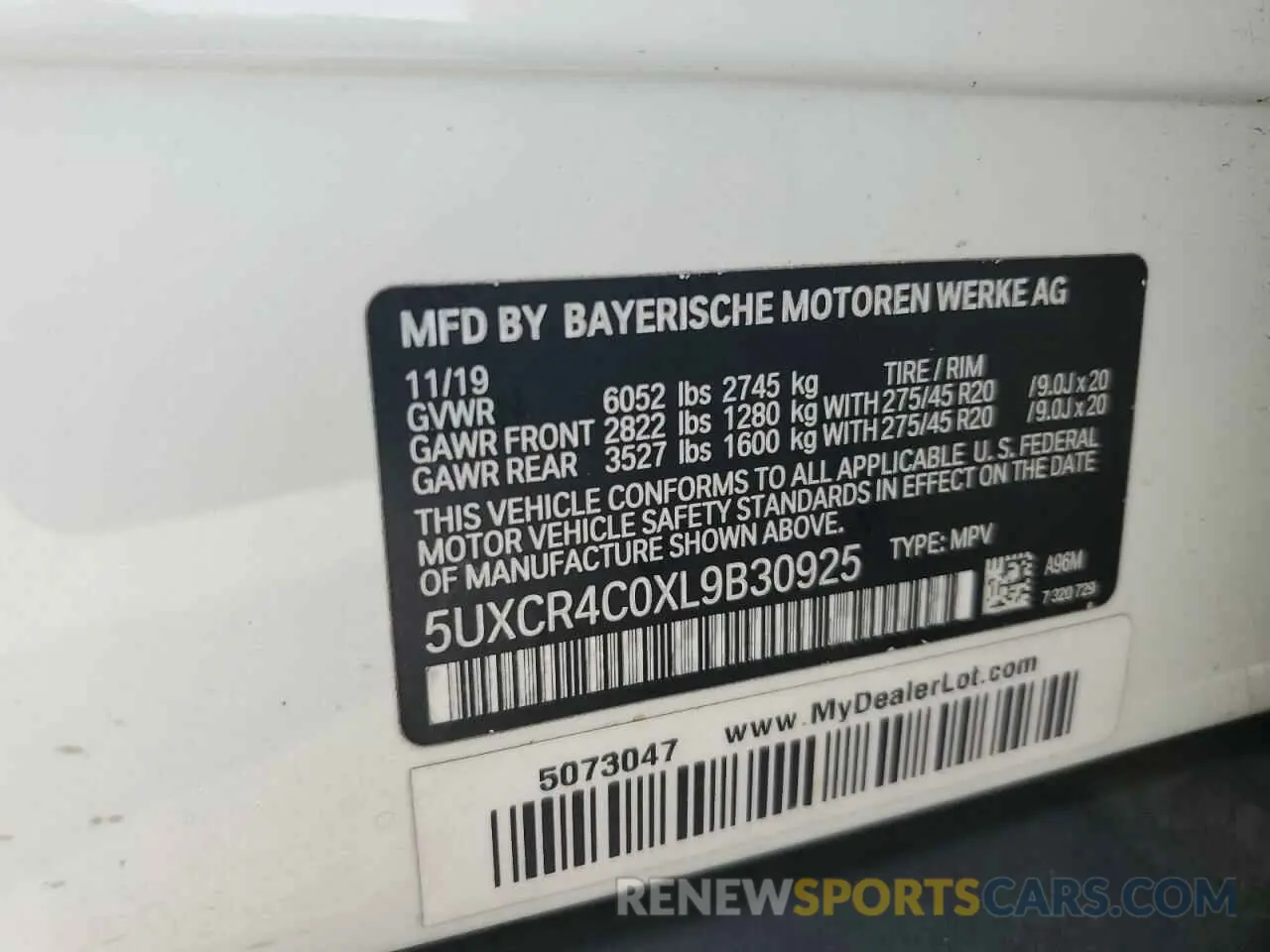 13 Фотография поврежденного автомобиля 5UXCR4C0XL9B30925 BMW X5 2020