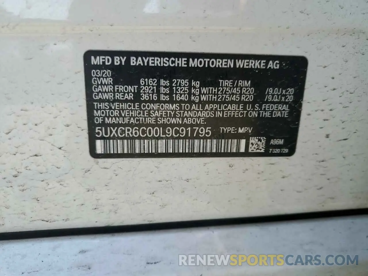 15 Photograph of a damaged car 5UXCR6C00L9C91795 BMW X5 2020
