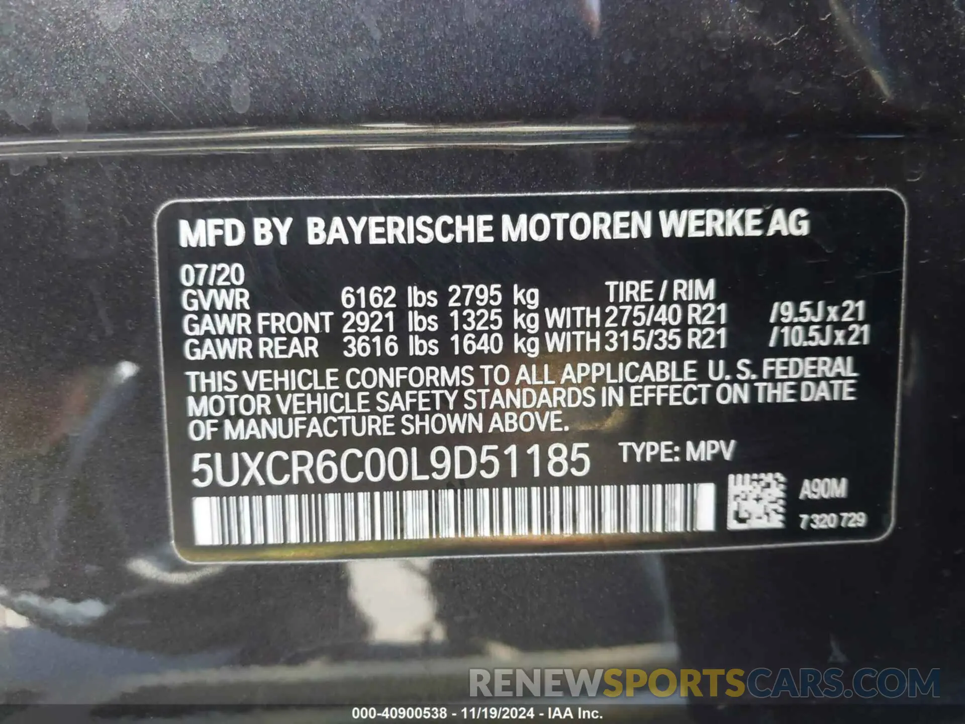 9 Фотография поврежденного автомобиля 5UXCR6C00L9D51185 BMW X5 2020