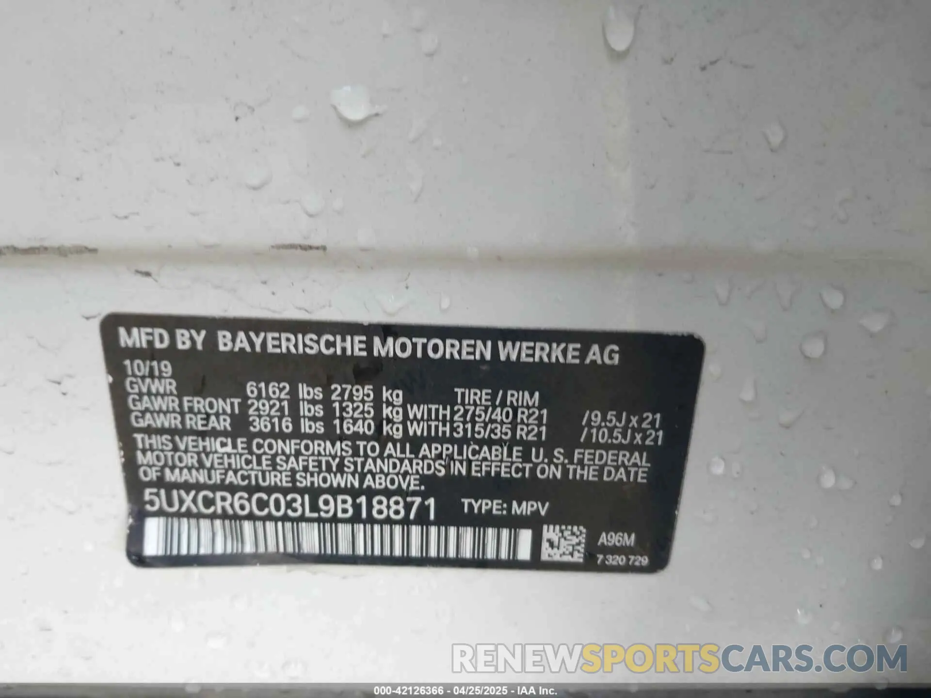 9 Фотография поврежденного автомобиля 5UXCR6C03L9B18871 BMW X5 2020