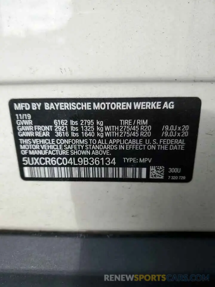 13 Photograph of a damaged car 5UXCR6C04L9B36134 BMW X5 2020
