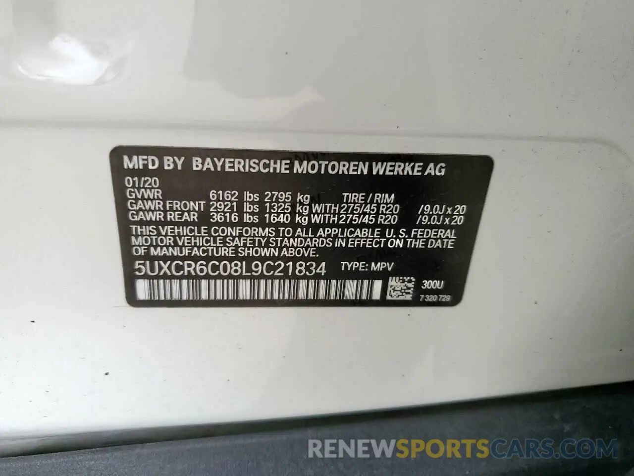 12 Photograph of a damaged car 5UXCR6C08L9C21834 BMW X5 2020