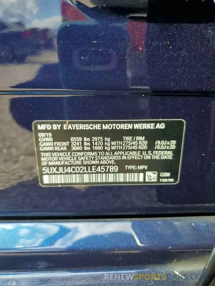 10 Фотография поврежденного автомобиля 5UXJU4C02LLE45789 BMW X5 2020