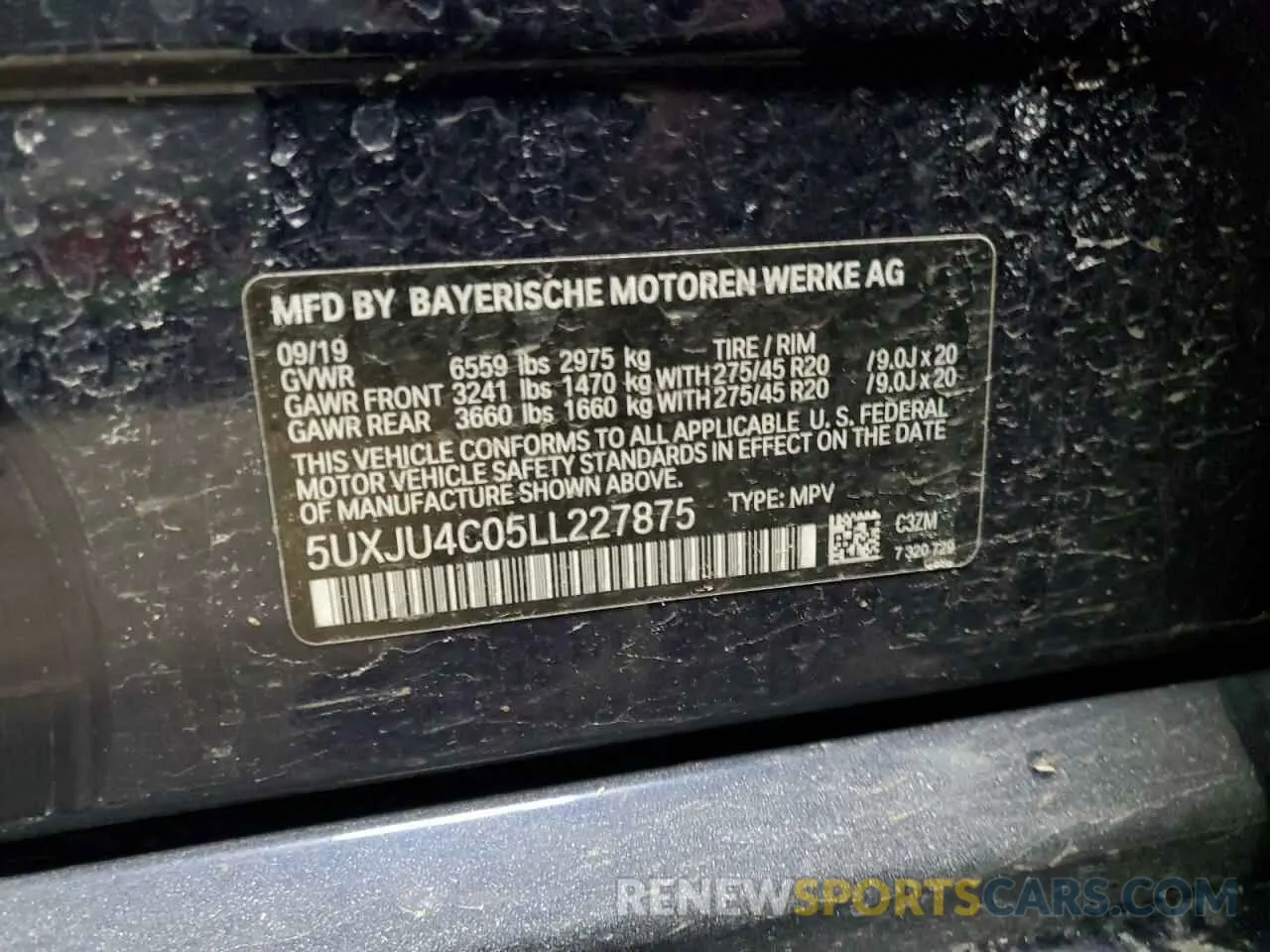 13 Фотография поврежденного автомобиля 5UXJU4C05LL227875 BMW X5 2020