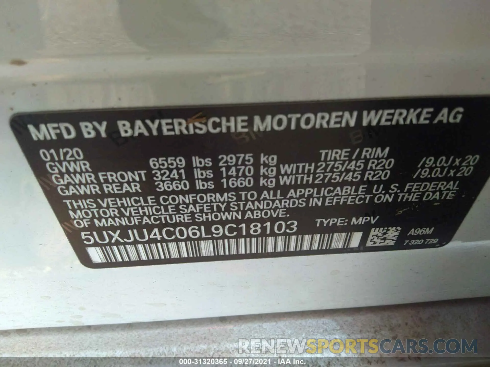 9 Фотография поврежденного автомобиля 5UXJU4C06L9C18103 BMW X5 2020