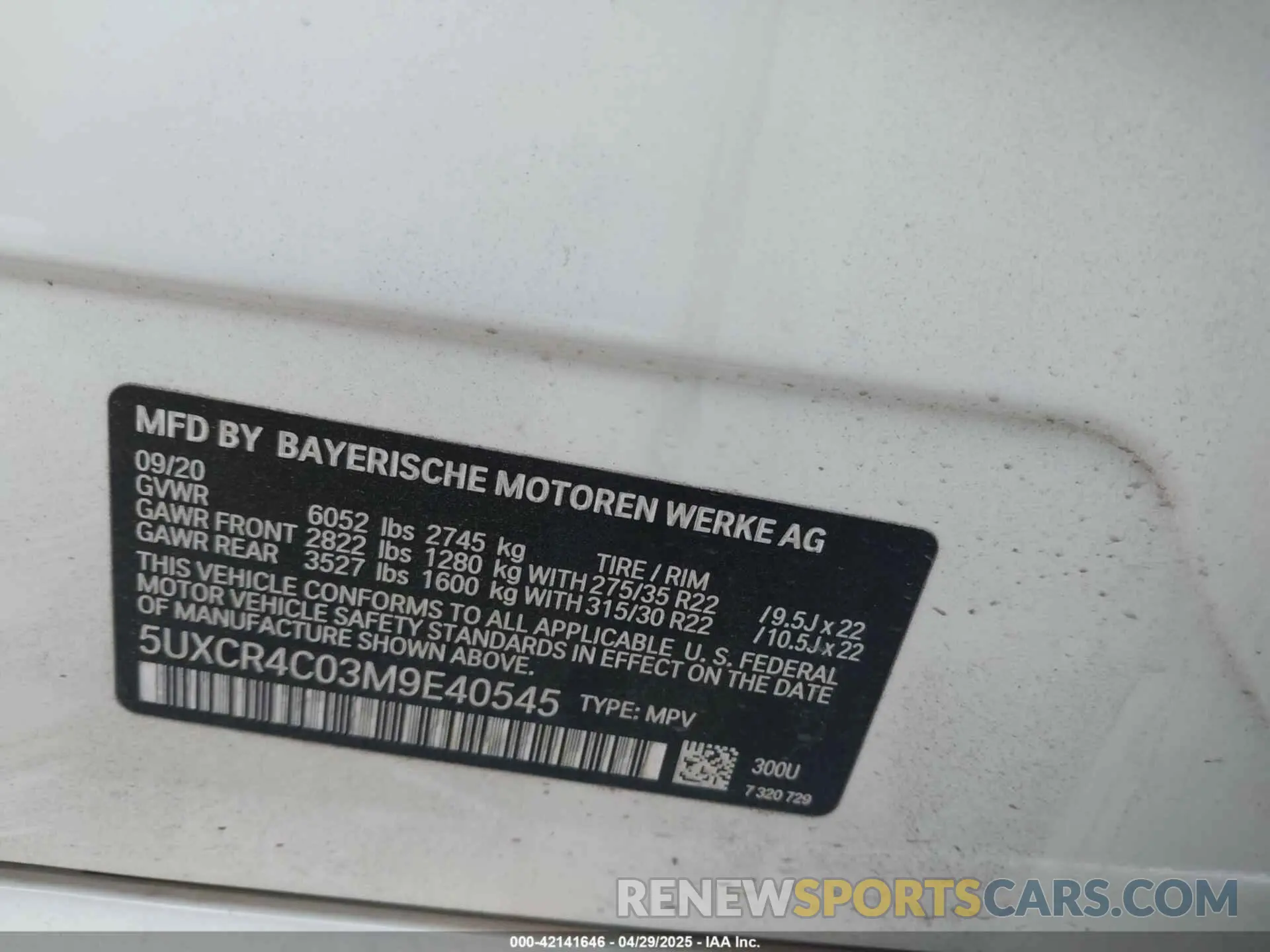 9 Фотография поврежденного автомобиля 5UXCR4C03M9E40545 BMW X5 2021