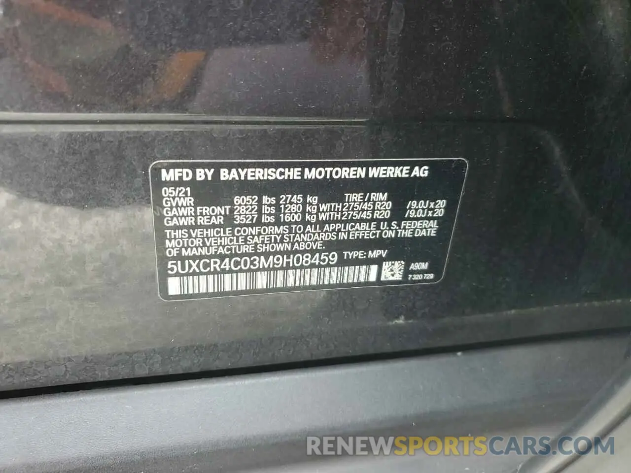 13 Photograph of a damaged car 5UXCR4C03M9H08459 BMW X5 2021