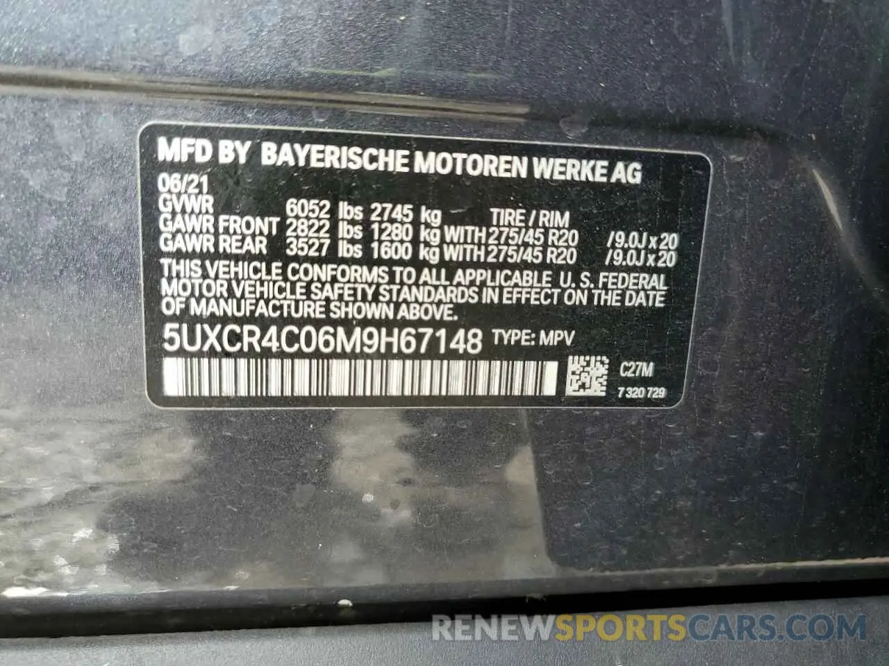 13 Фотография поврежденного автомобиля 5UXCR4C06M9H67148 BMW X5 2021