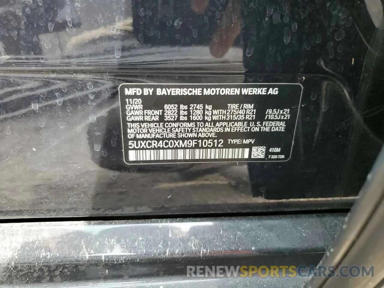 14 Photograph of a damaged car 5UXCR4C0XM9F10512 BMW X5 2021