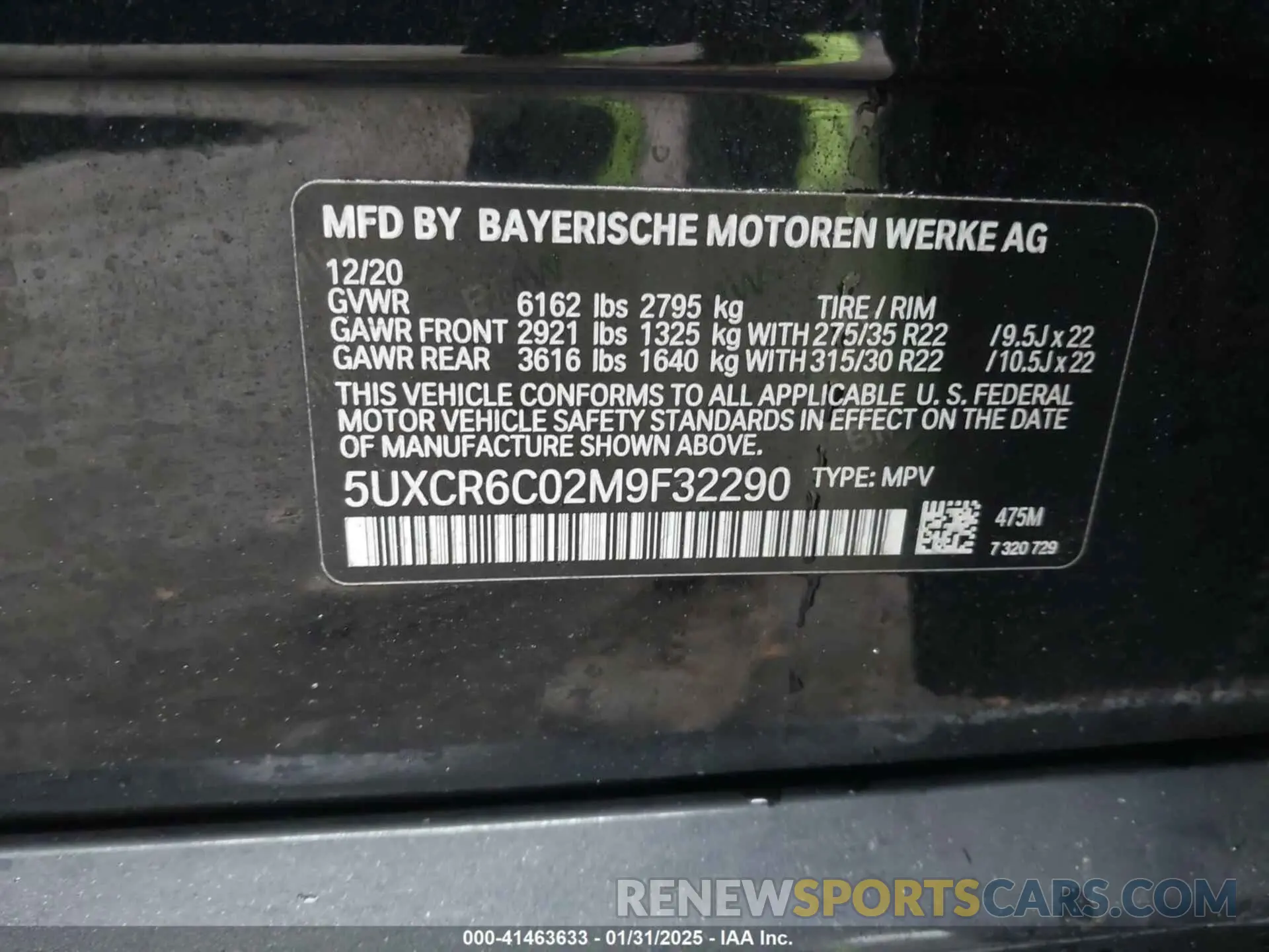 9 Фотография поврежденного автомобиля 5UXCR6C02M9F32290 BMW X5 2021