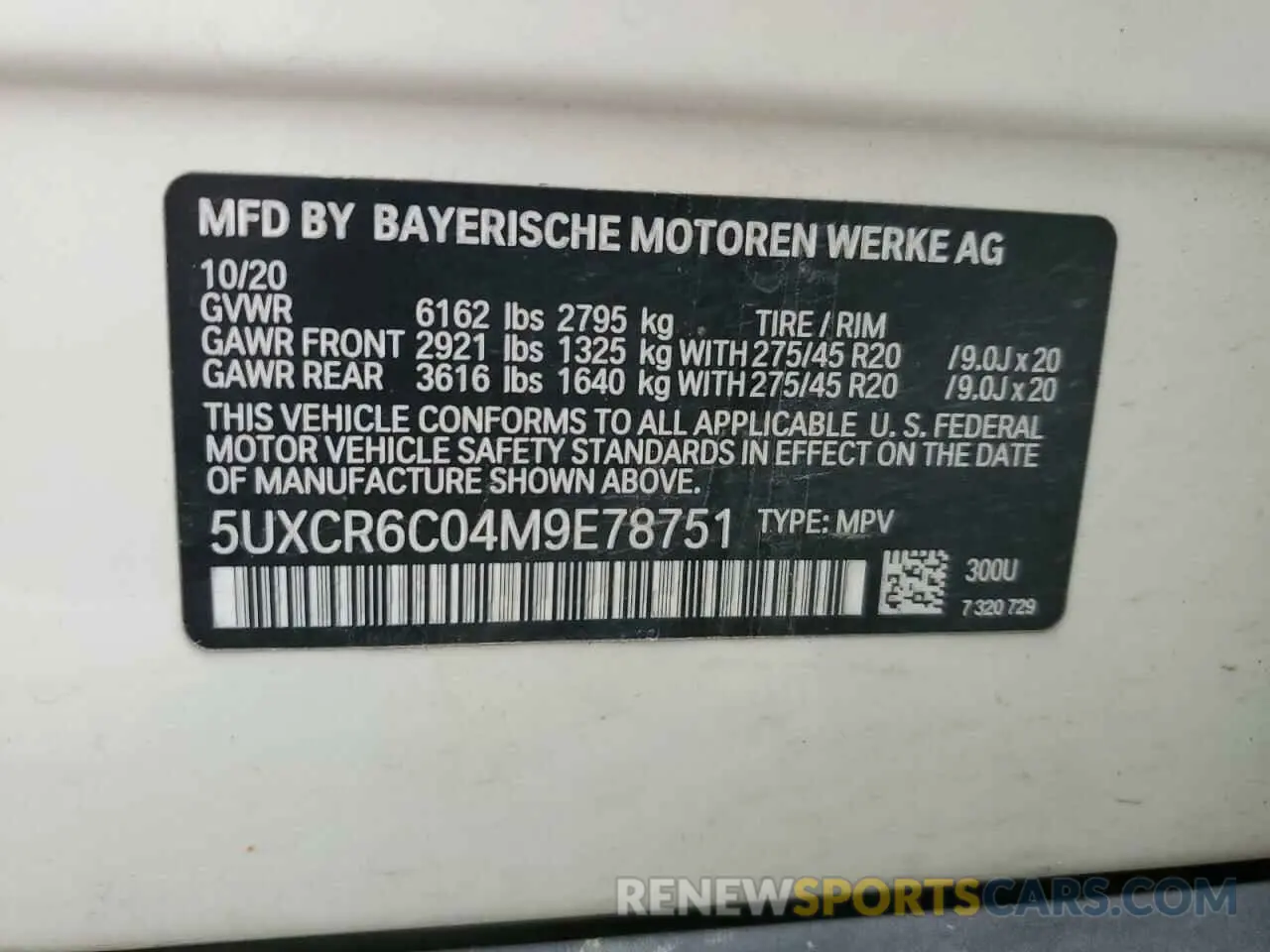 13 Photograph of a damaged car 5UXCR6C04M9E78751 BMW X5 2021