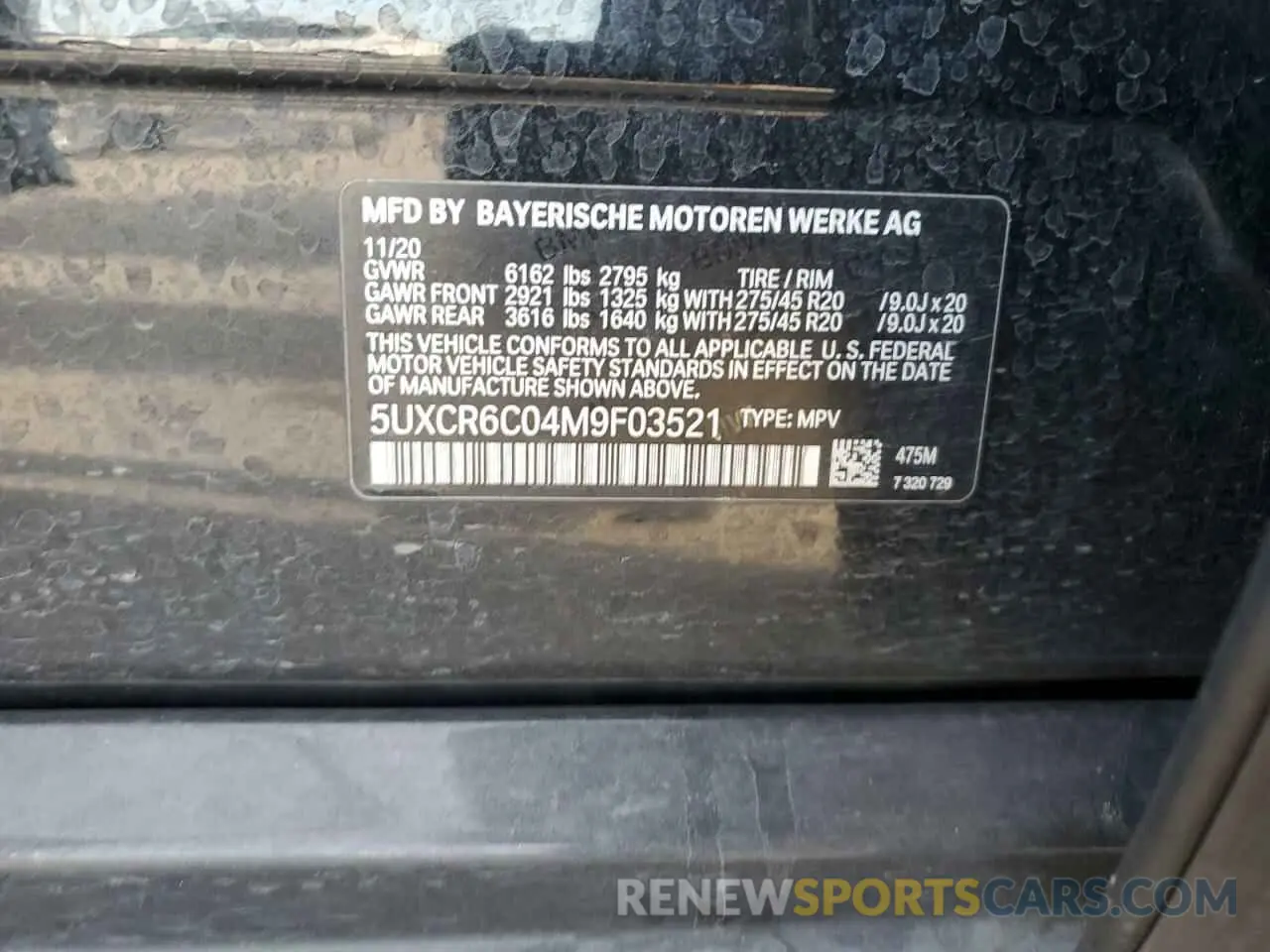 13 Photograph of a damaged car 5UXCR6C04M9F03521 BMW X5 2021