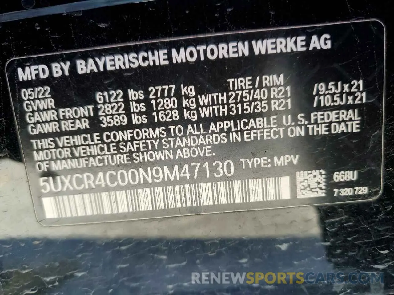 14 Фотография поврежденного автомобиля 5UXCR4C00N9M47130 BMW X5 2022