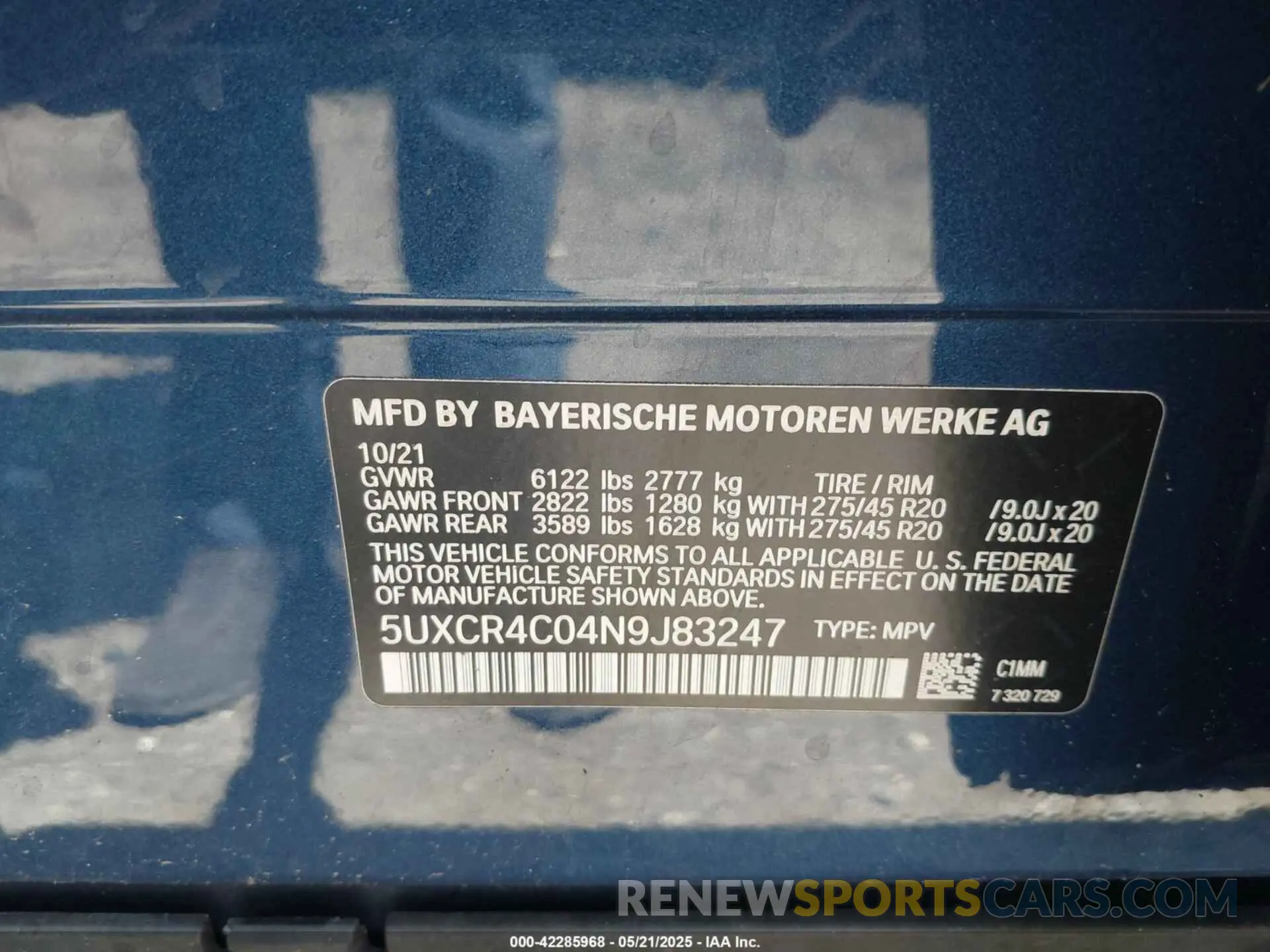 9 Фотография поврежденного автомобиля 5UXCR4C04N9J83247 BMW X5 2022