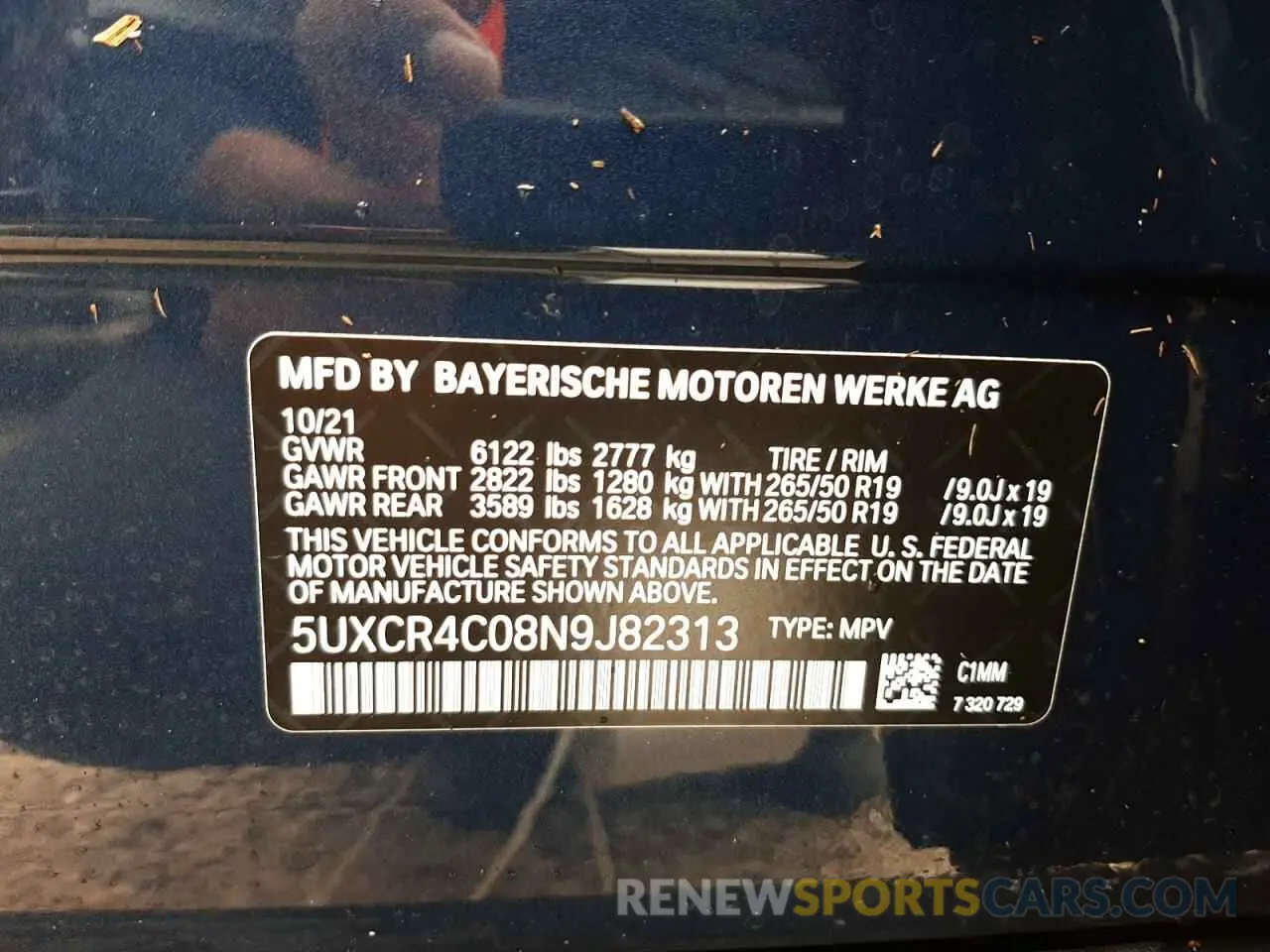 10 Photograph of a damaged car 5UXCR4C08N9J82313 BMW X5 2022