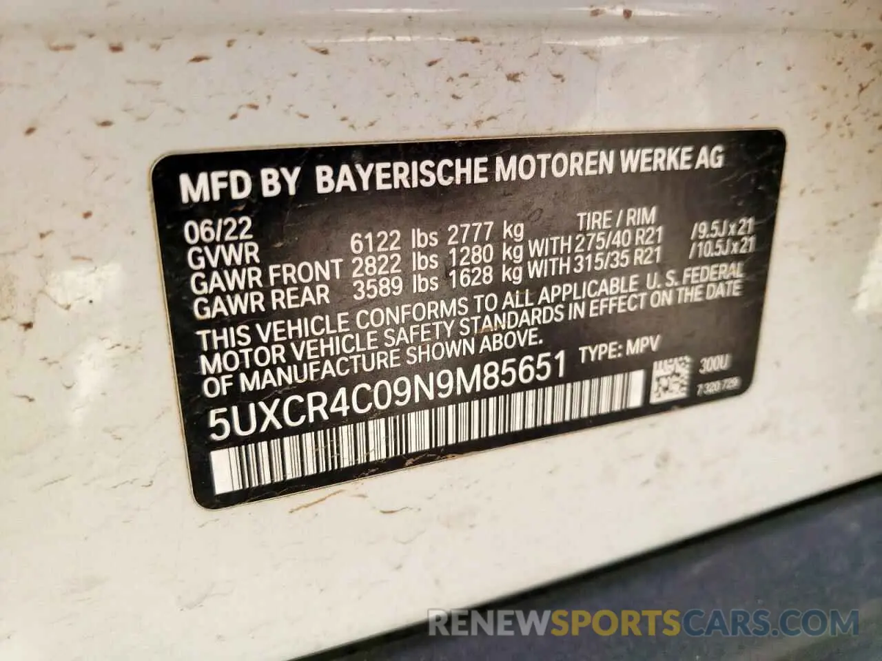 13 Фотография поврежденного автомобиля 5UXCR4C09N9M85651 BMW X5 2022
