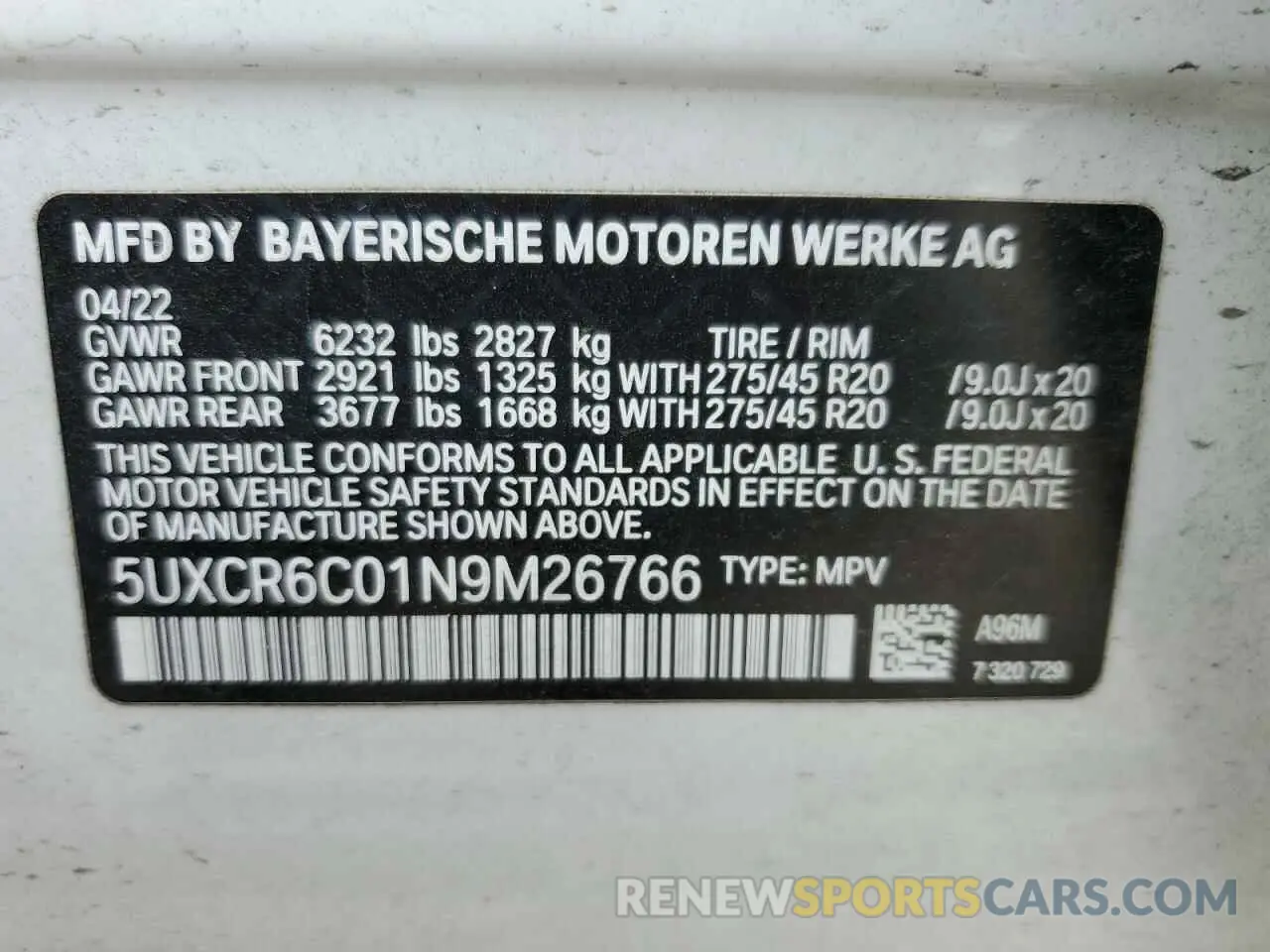 15 Фотография поврежденного автомобиля 5UXCR6C01N9M26766 BMW X5 2022