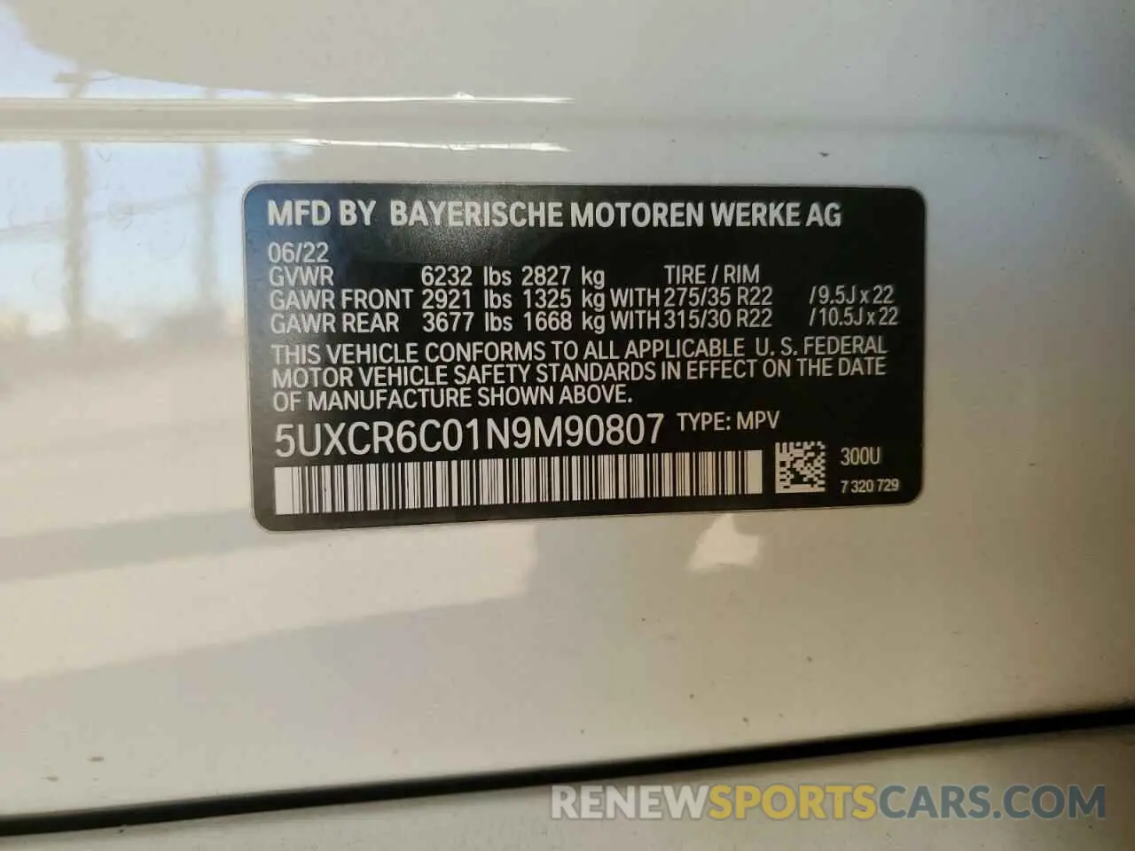13 Фотография поврежденного автомобиля 5UXCR6C01N9M90807 BMW X5 2022