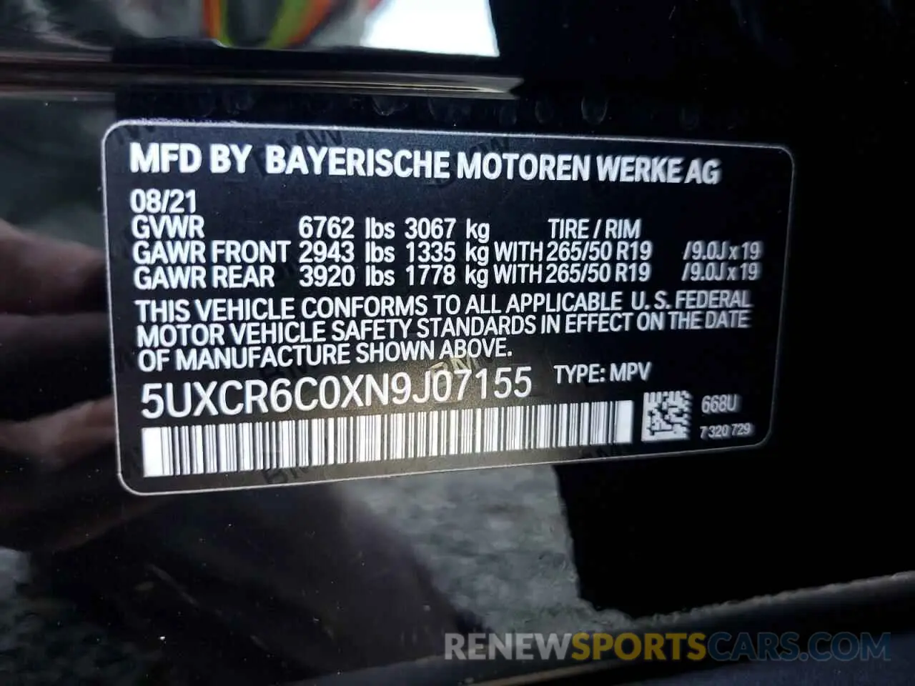 13 Photograph of a damaged car 5UXCR6C0XN9J07155 BMW X5 2022