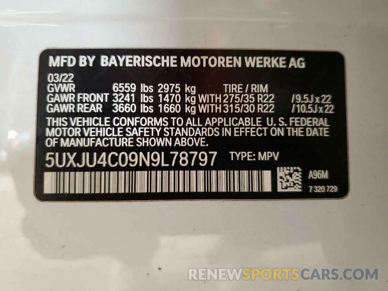14 Фотография поврежденного автомобиля 5UXJU4C09N9L78797 BMW X5 2022
