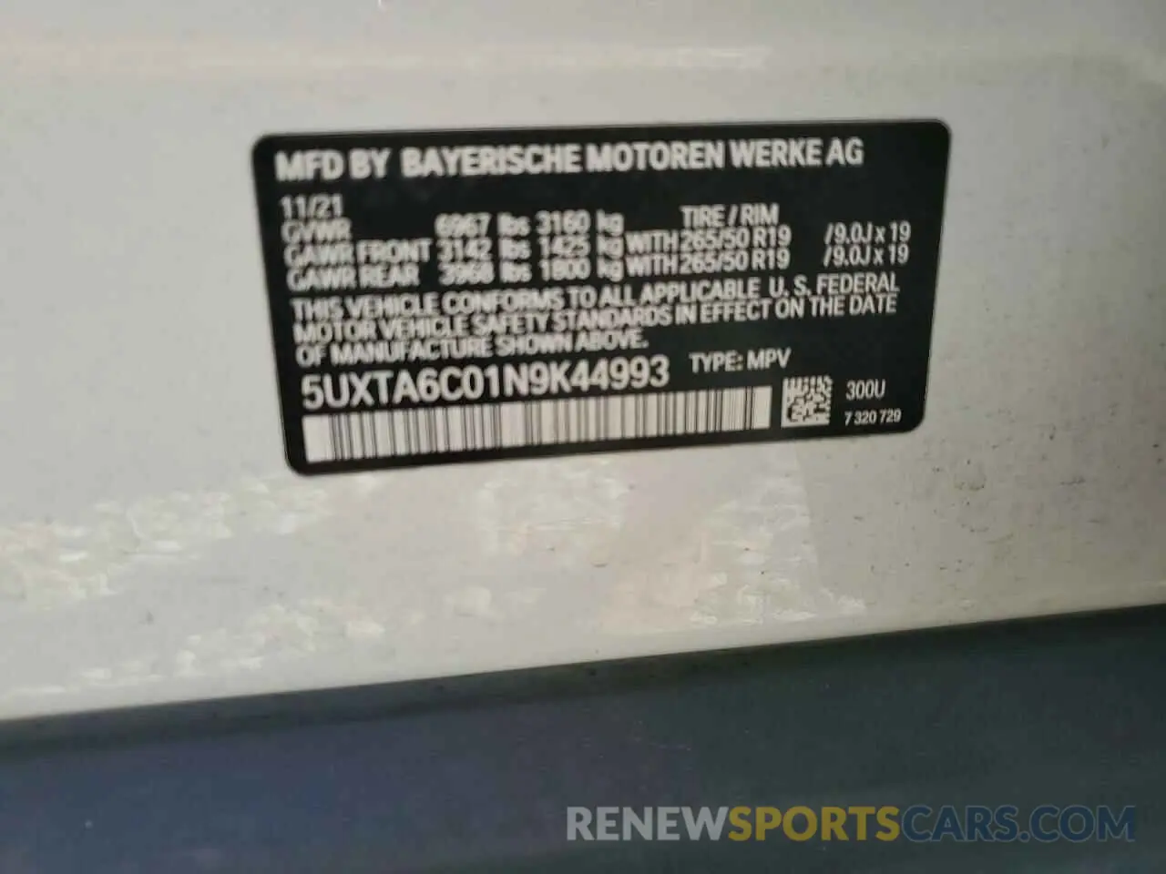 14 Photograph of a damaged car 5UXTA6C01N9K44993 BMW X5 2022