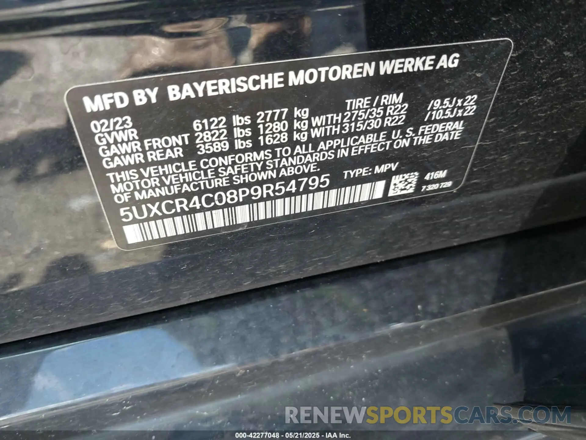 9 Фотография поврежденного автомобиля 5UXCR4C08P9R54795 BMW X5 2023
