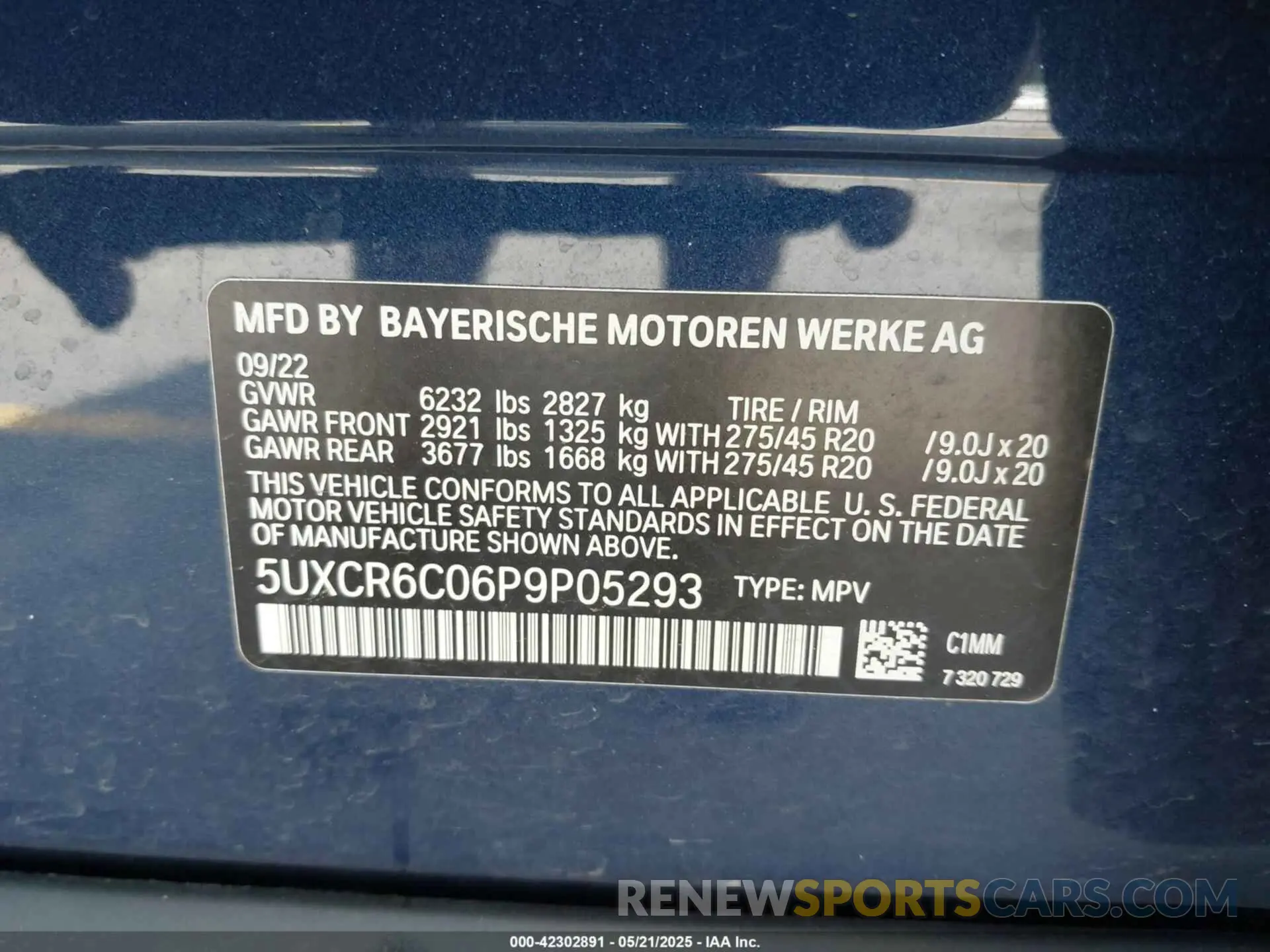 9 Фотография поврежденного автомобиля 5UXCR6C06P9P05293 BMW X5 2023