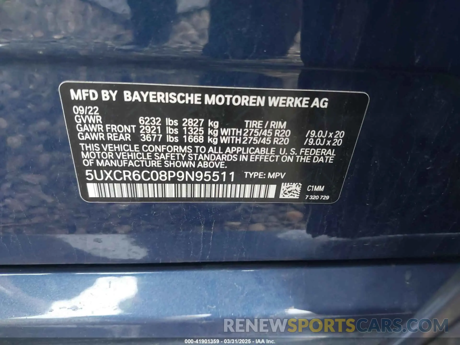 9 Фотография поврежденного автомобиля 5UXCR6C08P9N95511 BMW X5 2023